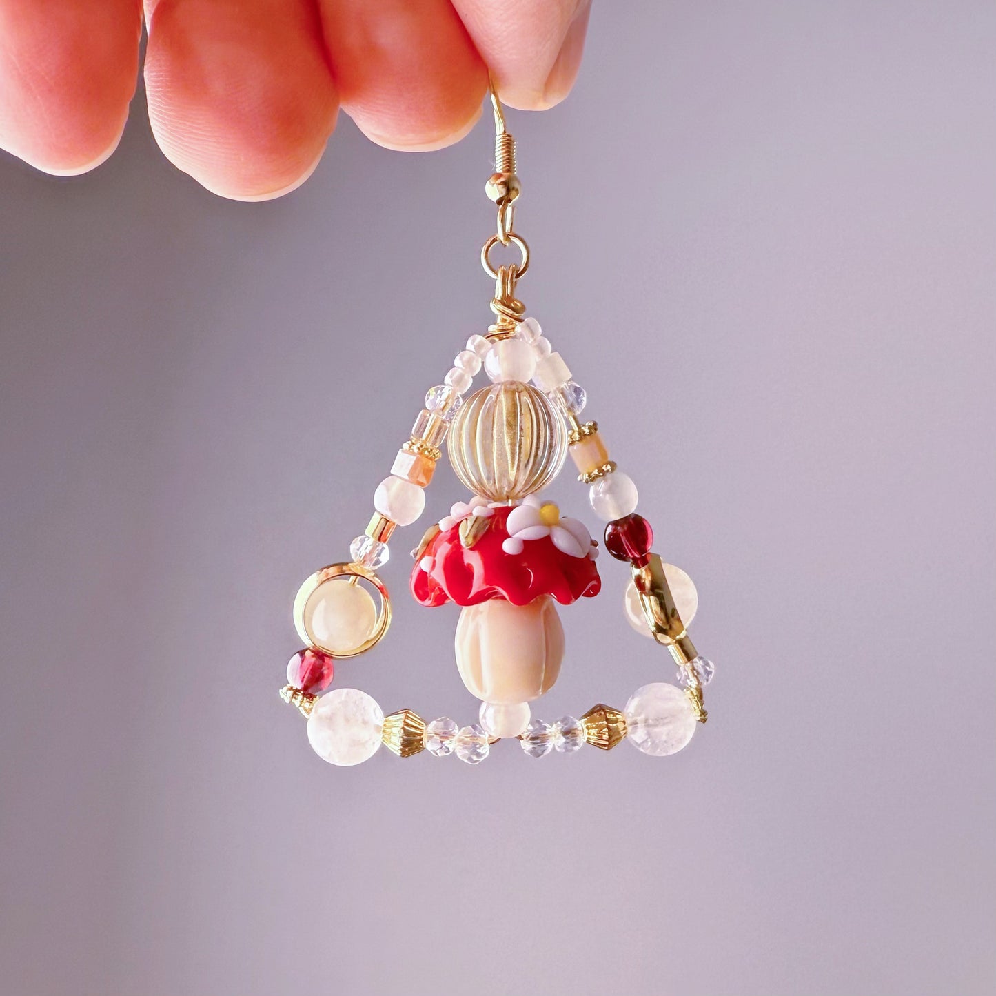 Handmade Fly Agaric Magic Red Mushrooms Earrings