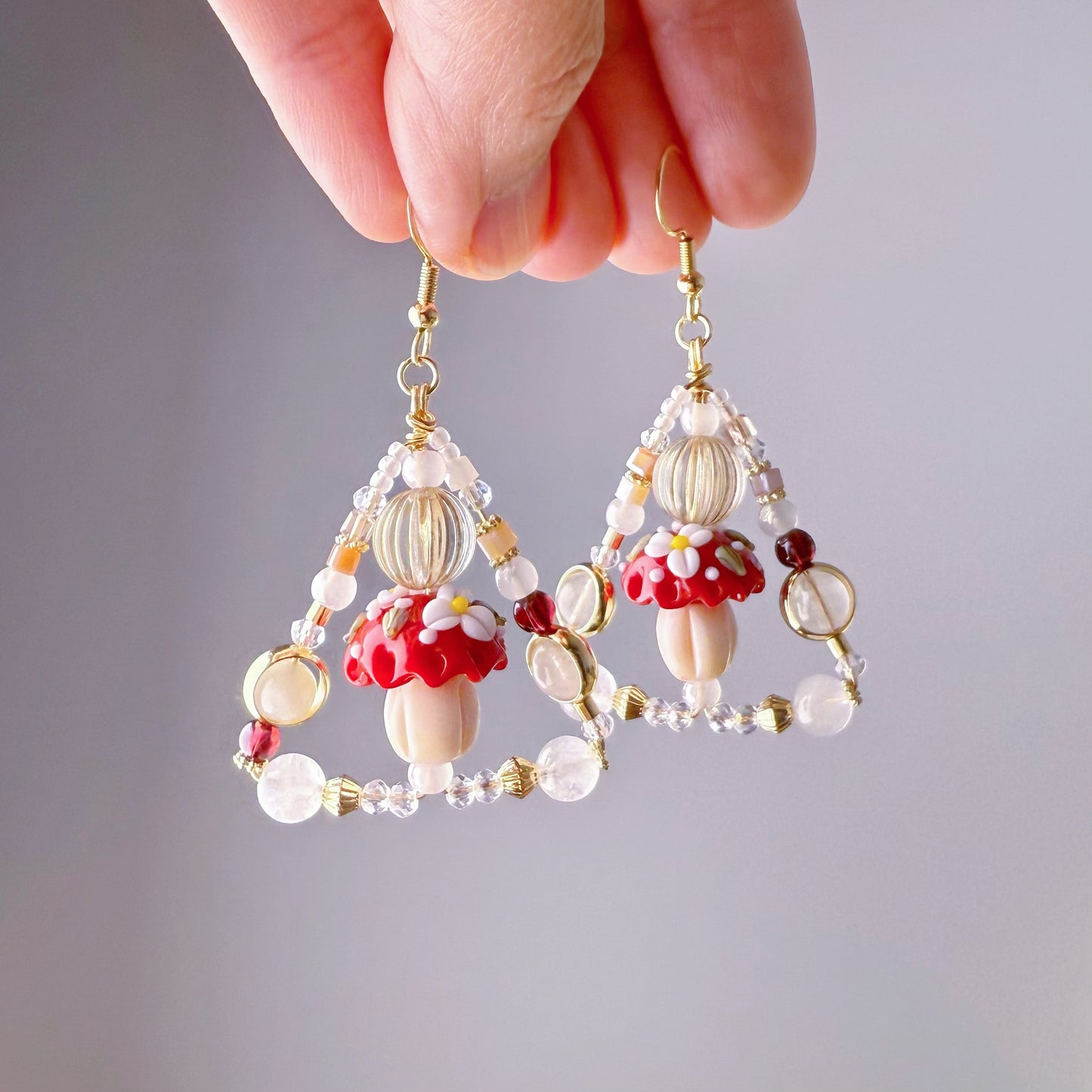 Handmade Fly Agaric Magic Red Mushrooms Earrings