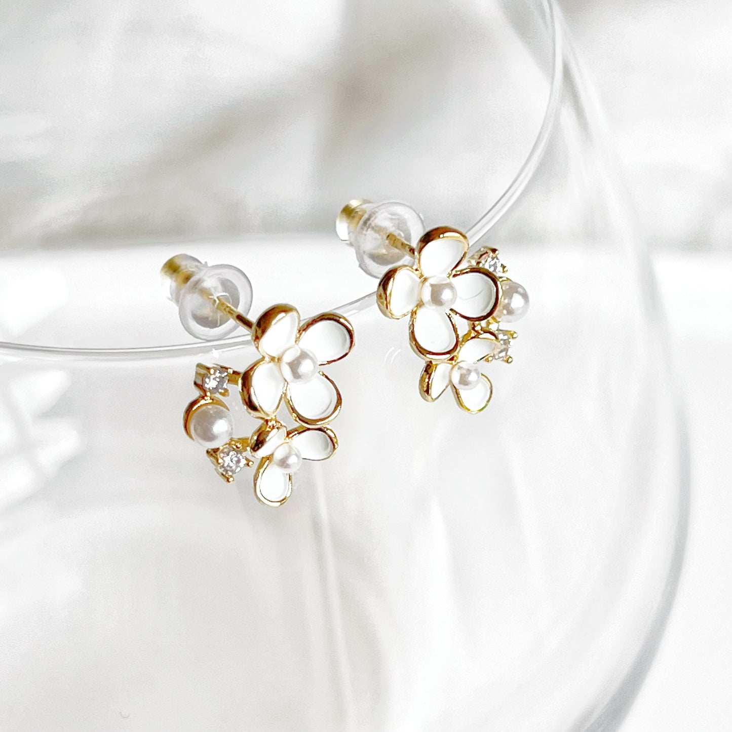 Summer White Wild Flowers Earrings-Ninaouity