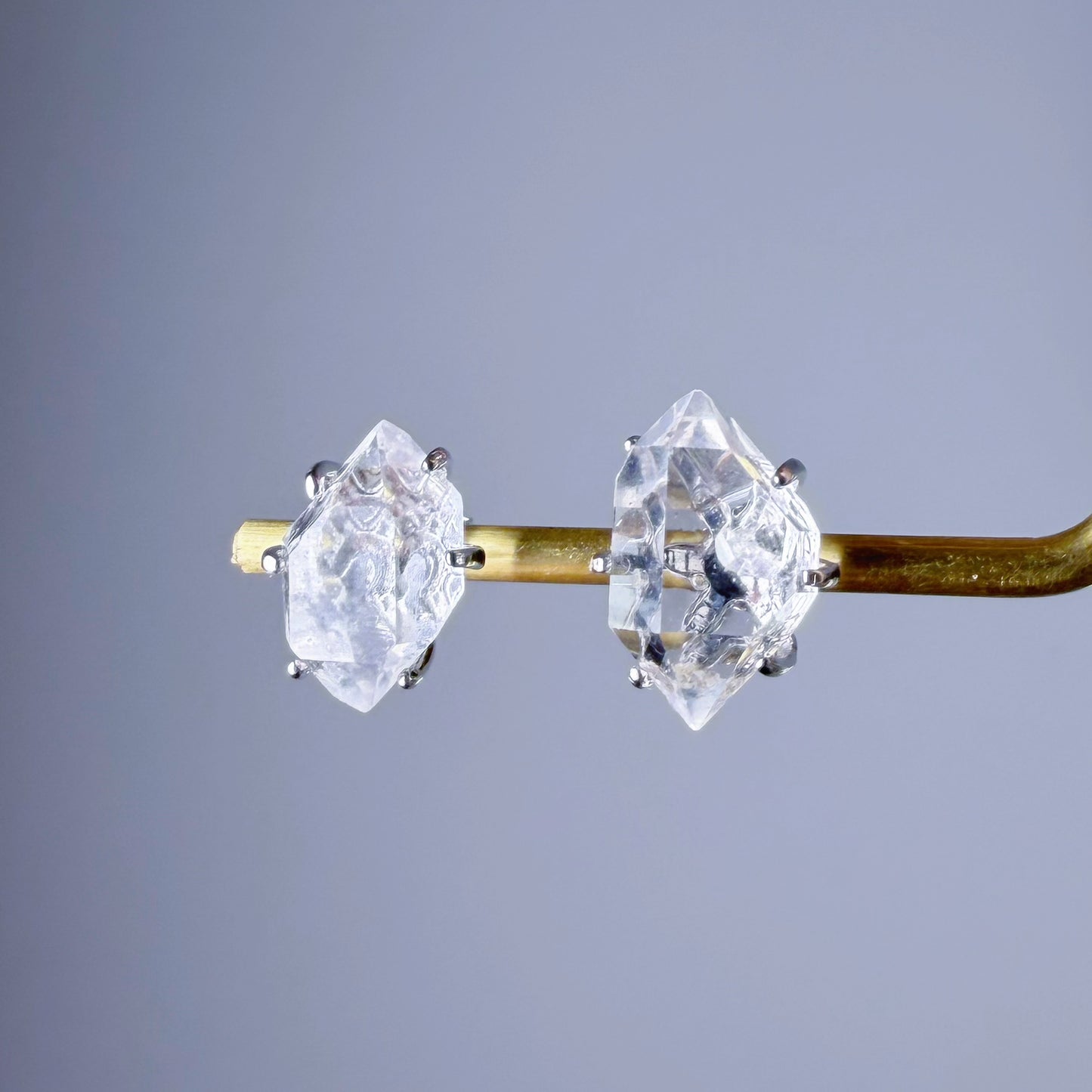 Quartzberry - Handmade Natural Herkimer Diamond Raw Crystal Earrings