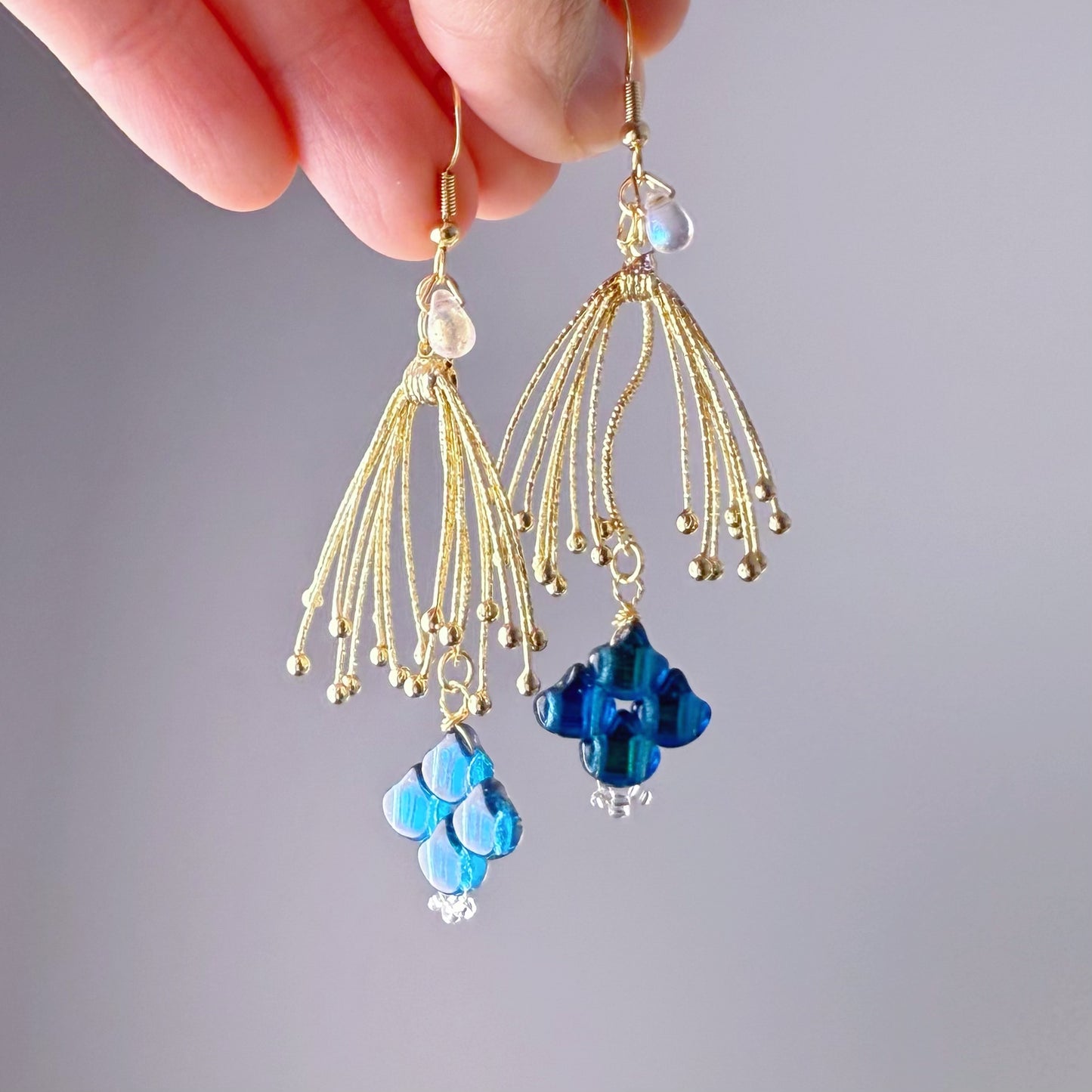 Handmade Falling Firework Drop Earrings