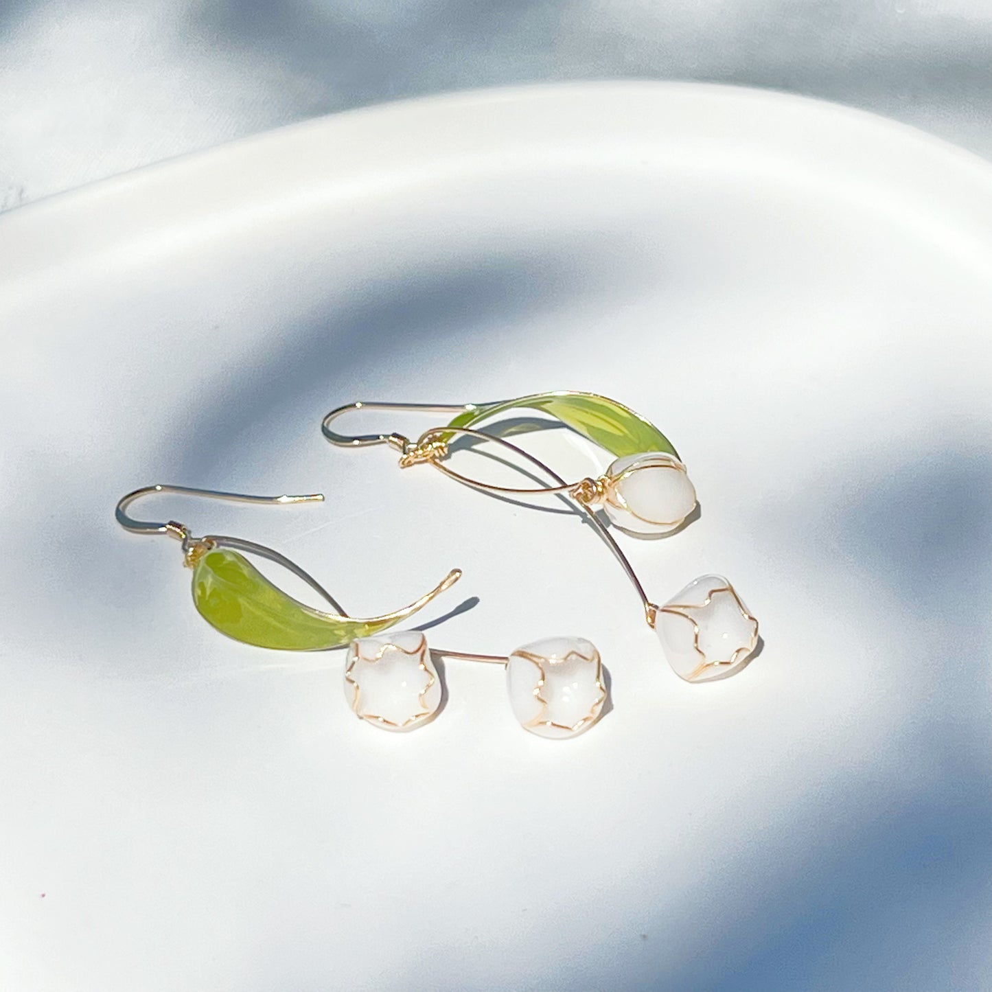 Handmade Lily of the Valley Flowers Earrings-Ninaouity