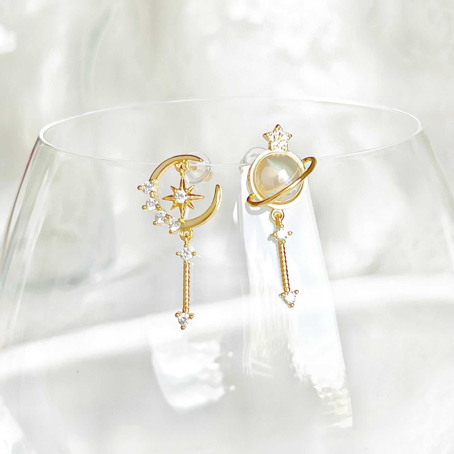 Saturn Planet and Shooting Star Earrings-Ninaouity