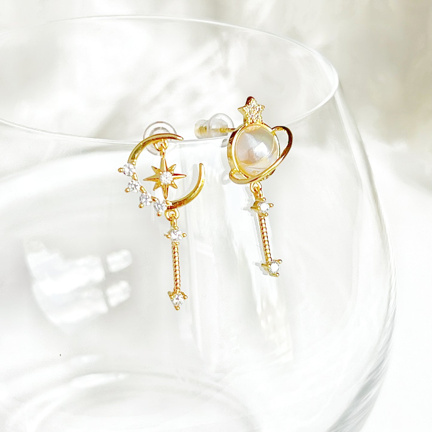 Saturn Planet and Shooting Star Earrings-Ninaouity