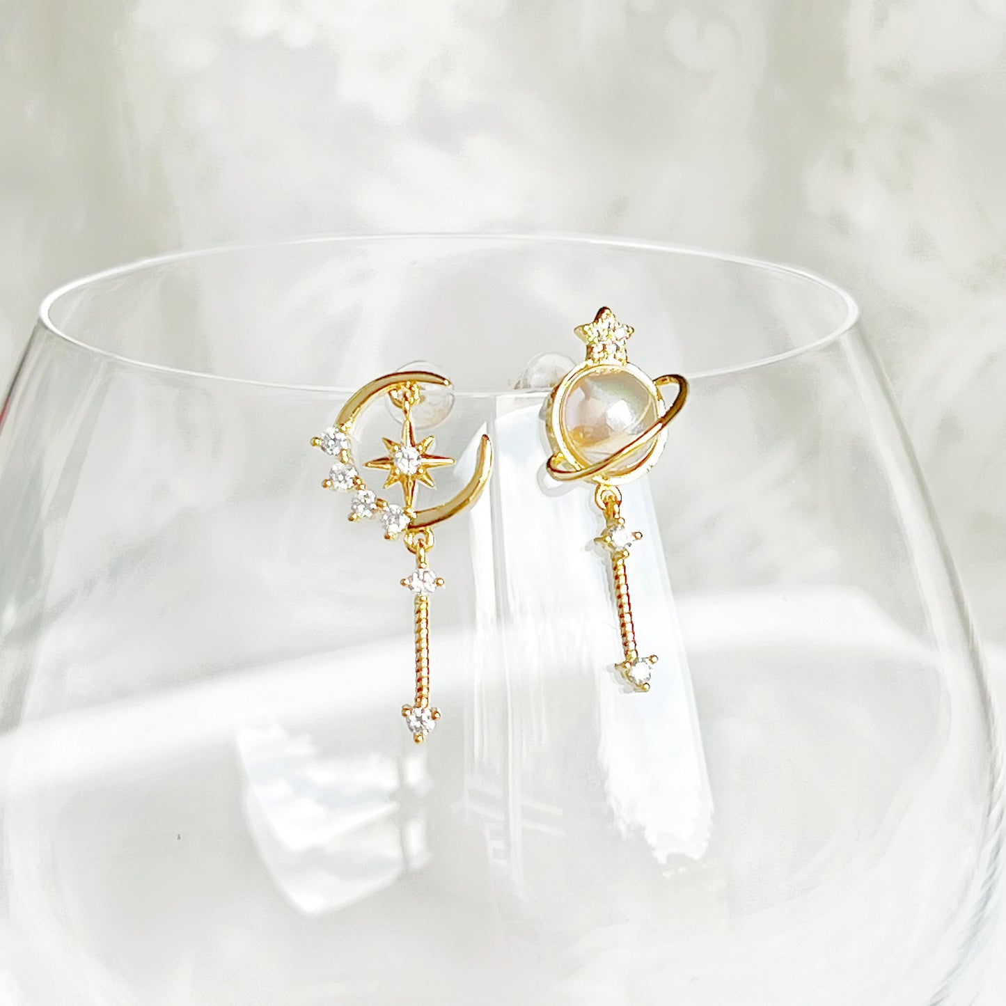 Saturn Planet and Shooting Star Earrings-Ninaouity