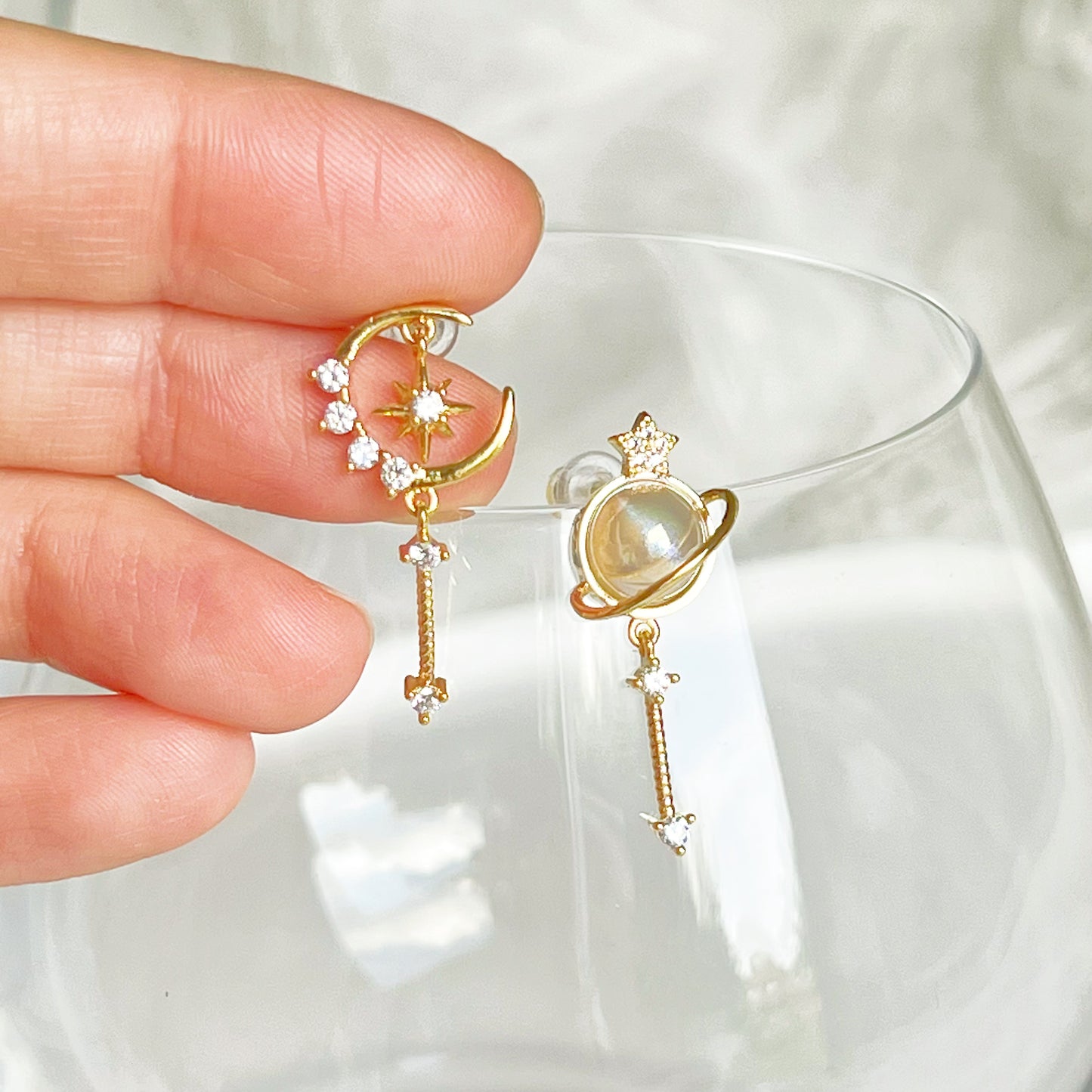 Saturn Planet and Shooting Star Earrings-Ninaouity