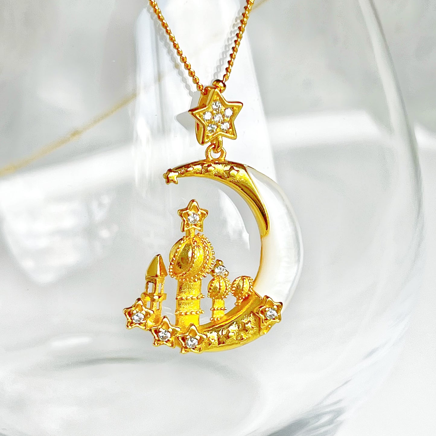 Palace on the Moon Charm Necklace-Ninaouity