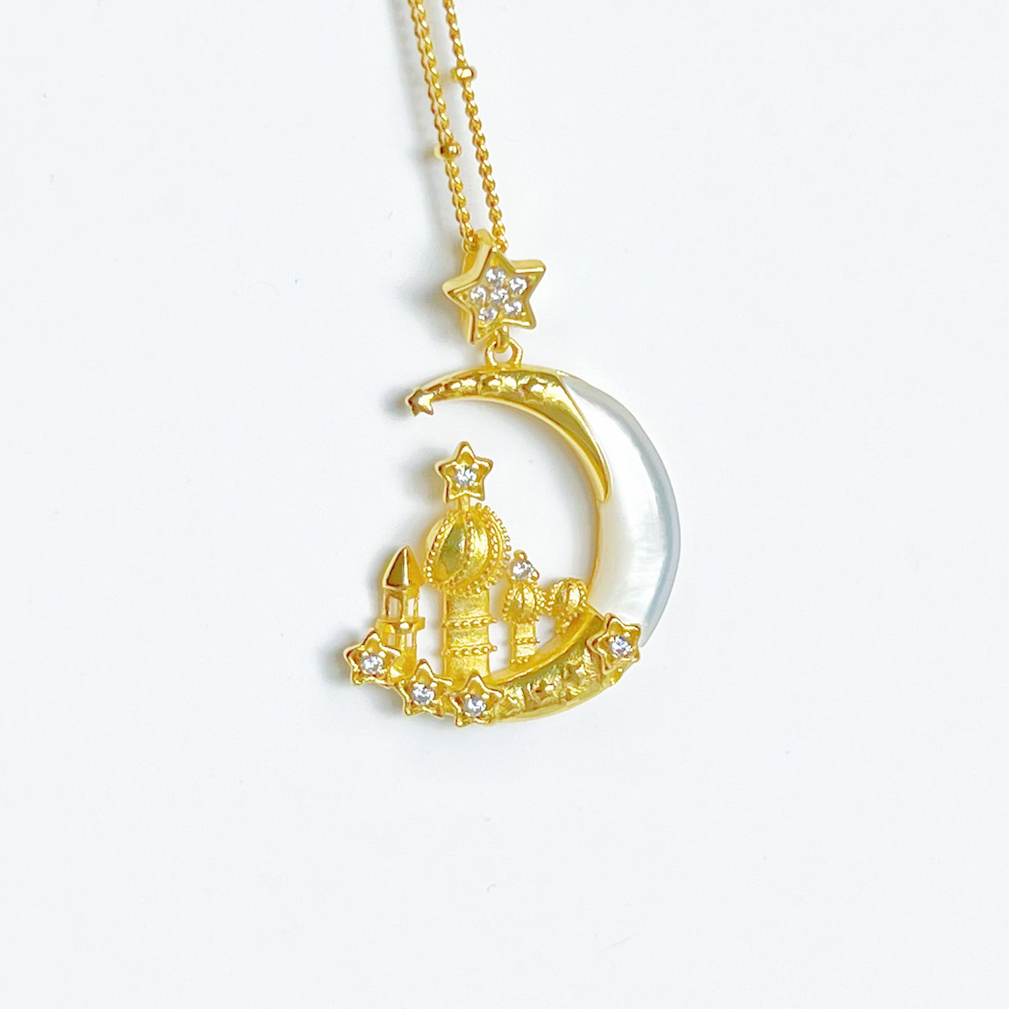 Palace on the Moon Charm Necklace-Ninaouity