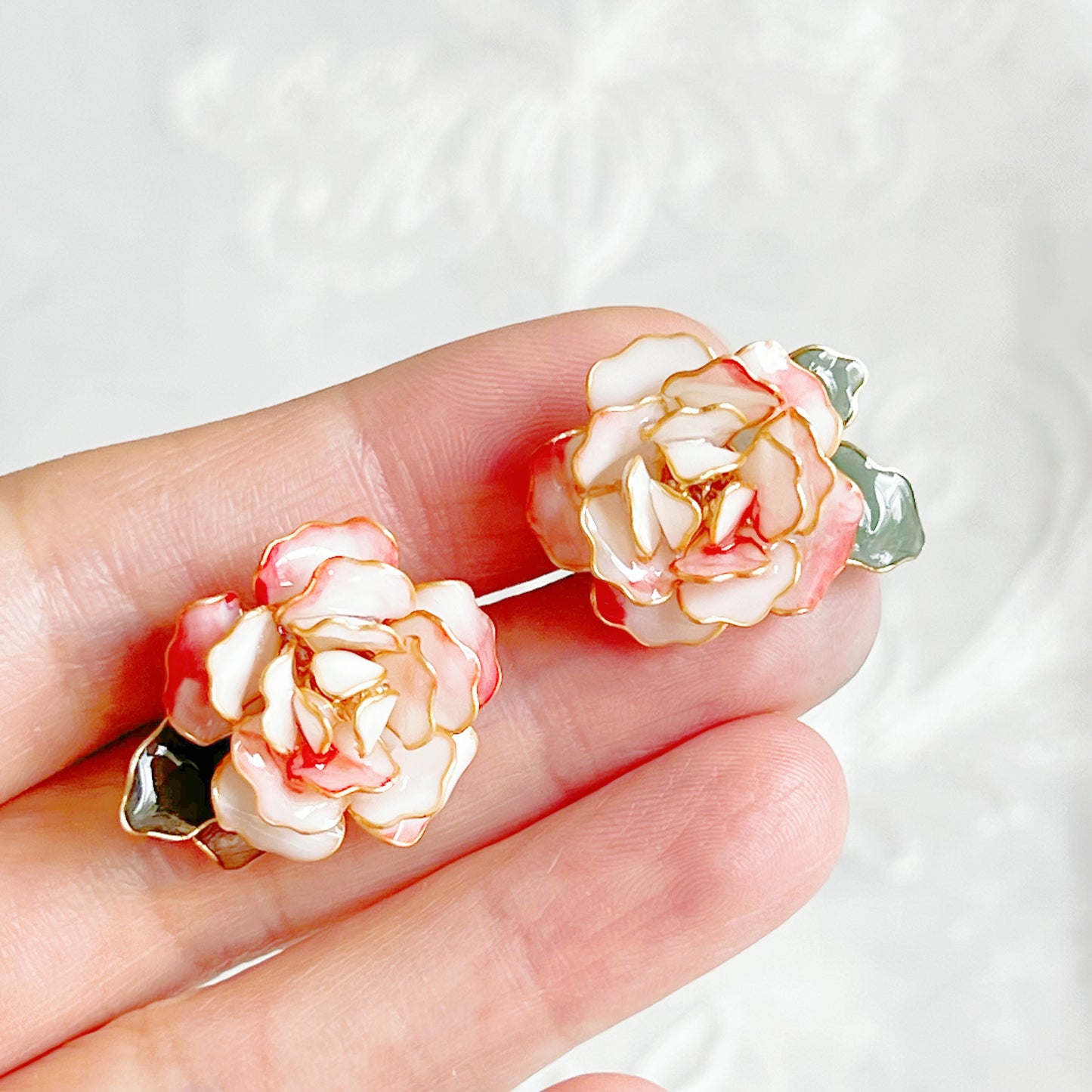 Handmade Paloma Rose Flower Earrings-Ninaouity