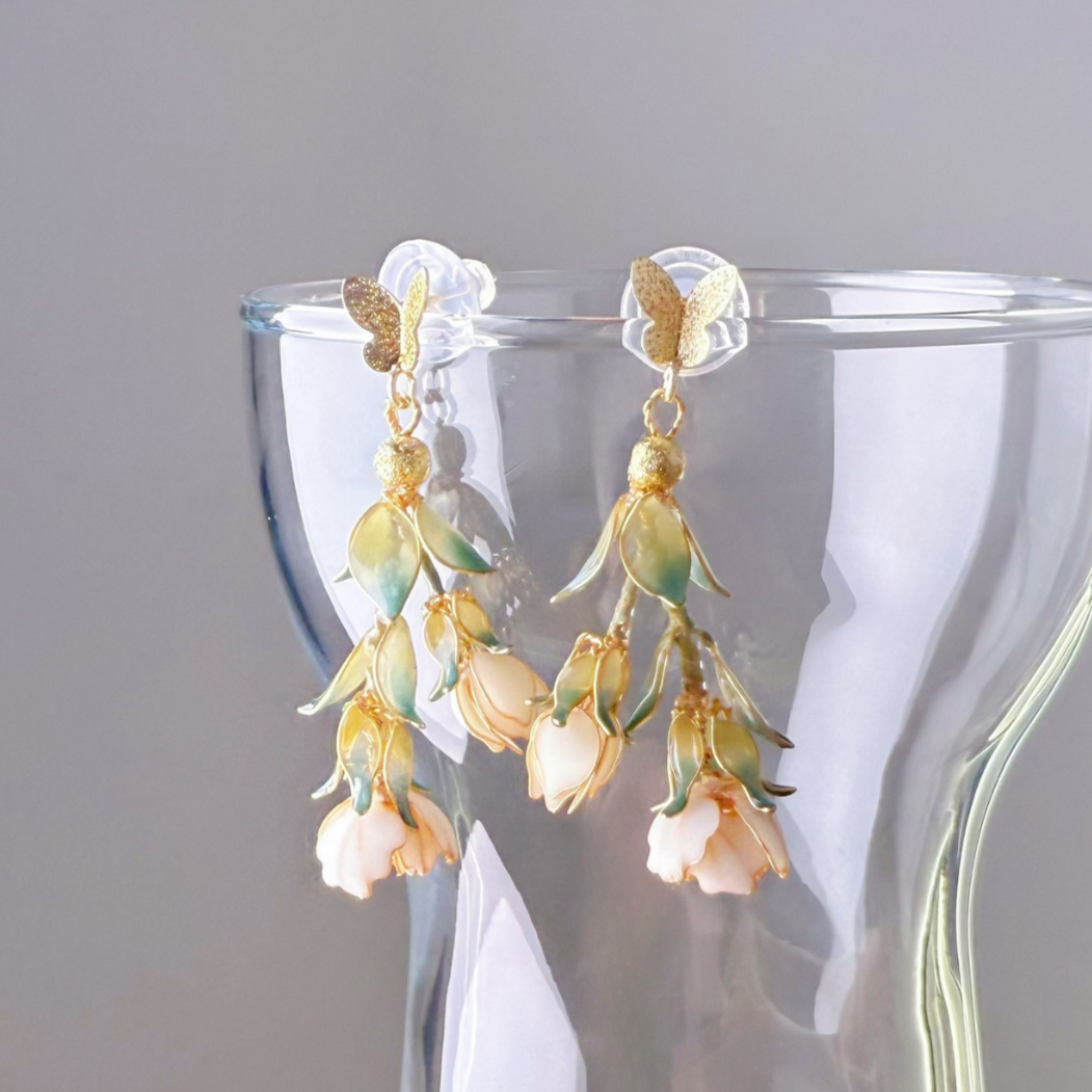 White Jasmine Flowers Earrings