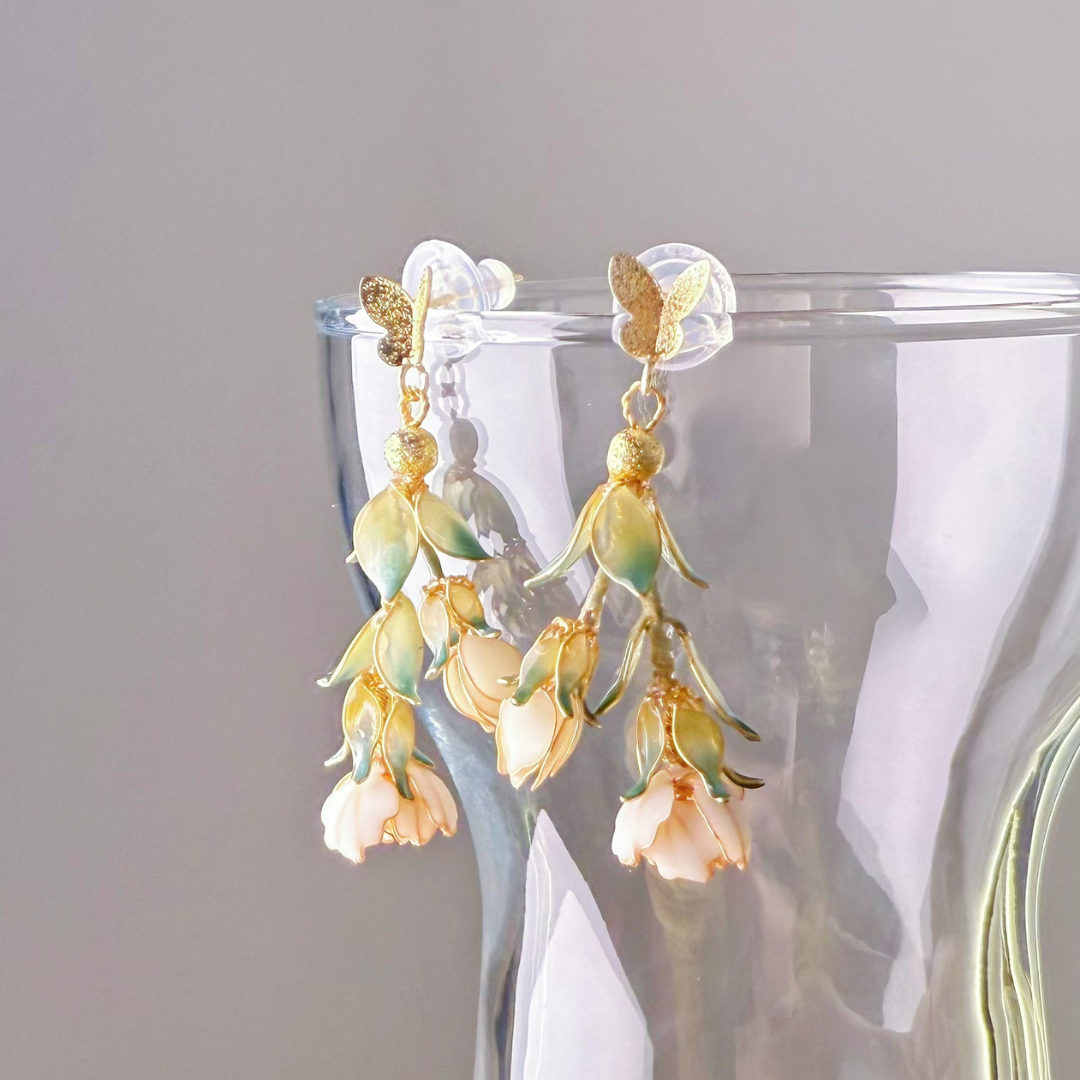 White Jasmine Flowers Earrings