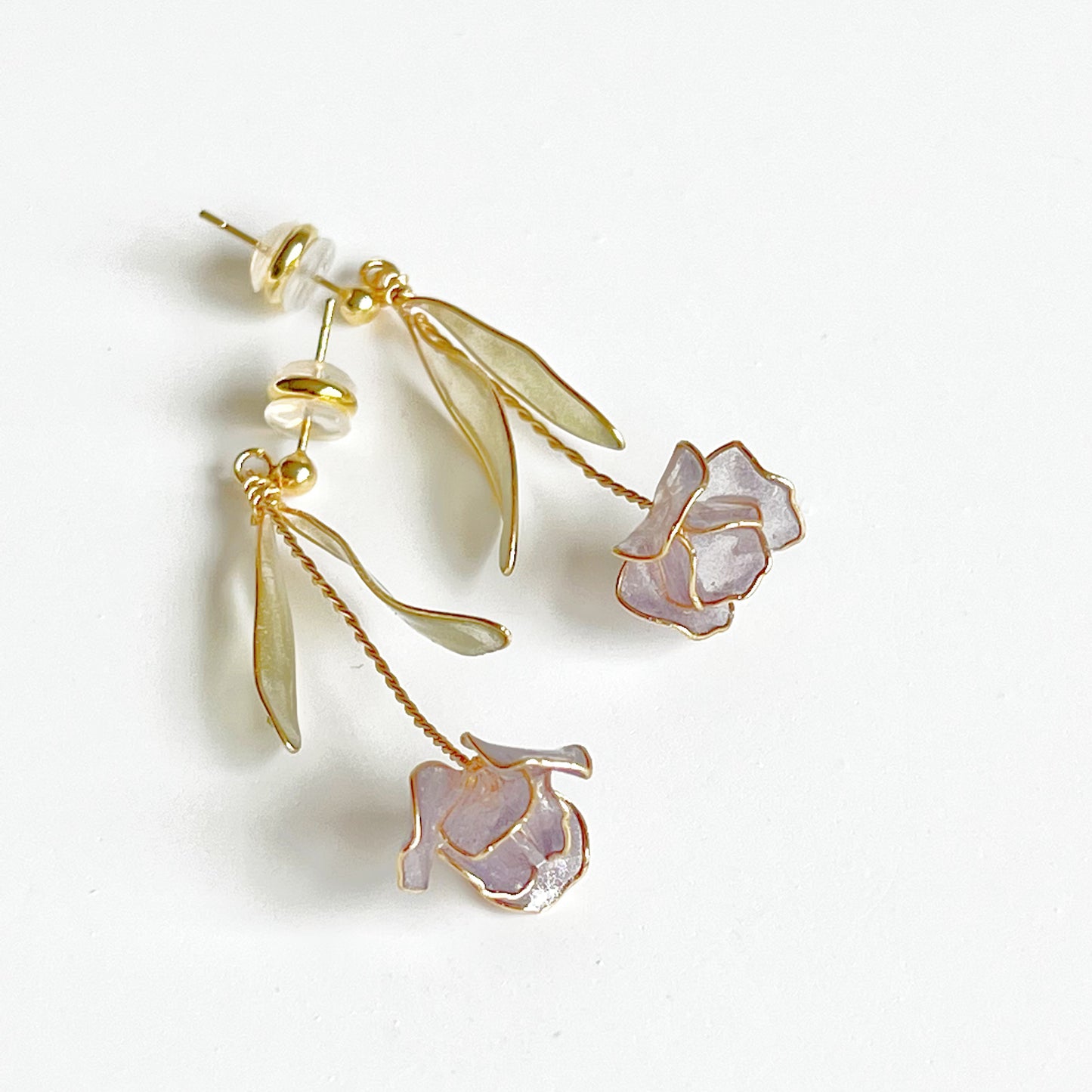Handmade Purple Tulip Flower Earrings-Ninaouity