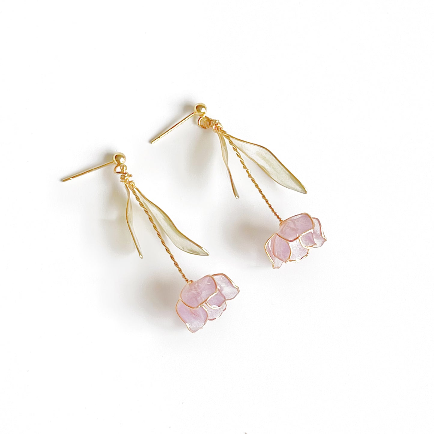 Handmade Light Purple Tulip Flower Earrings-Ninaouity