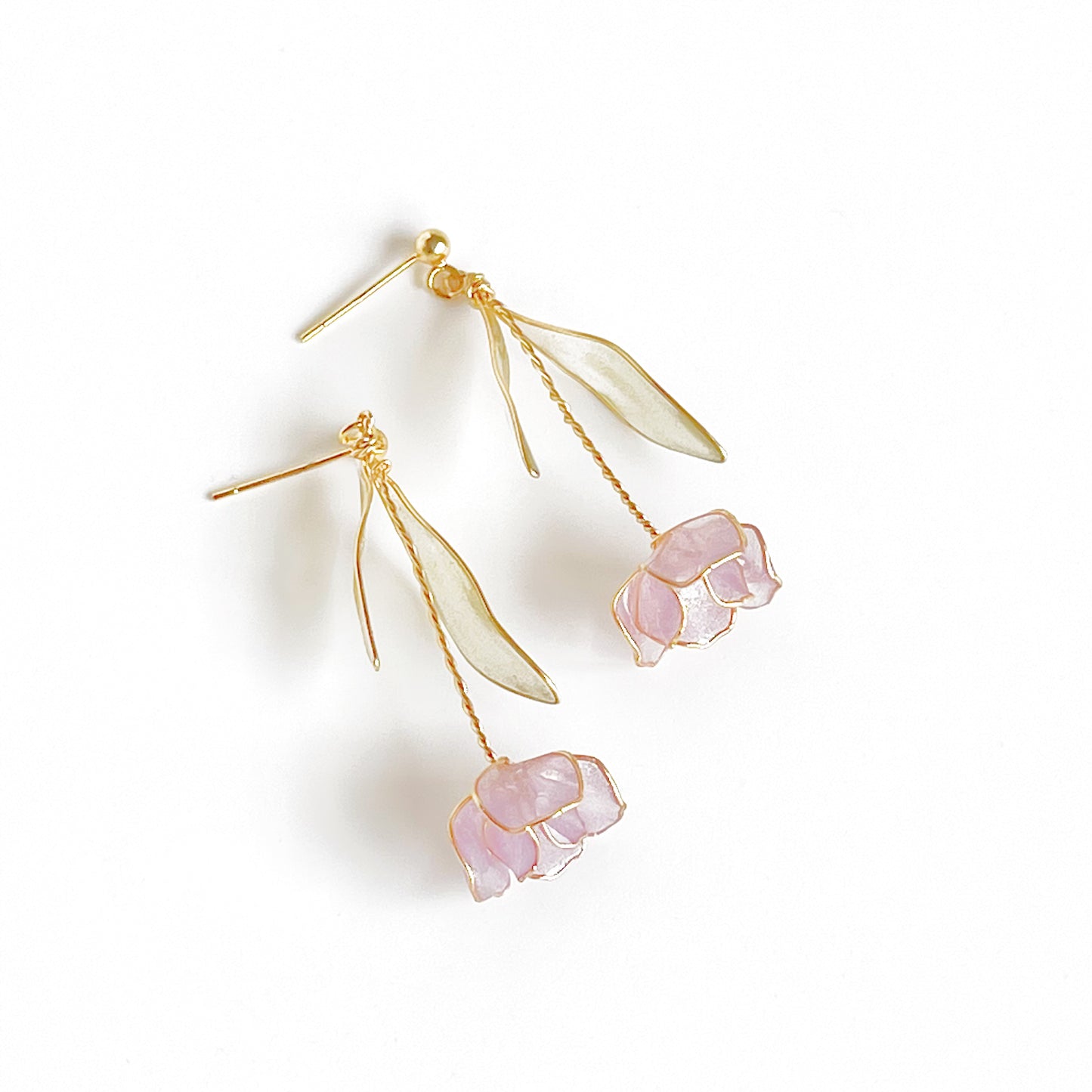 Handmade Light Purple Tulip Flower Earrings-Ninaouity