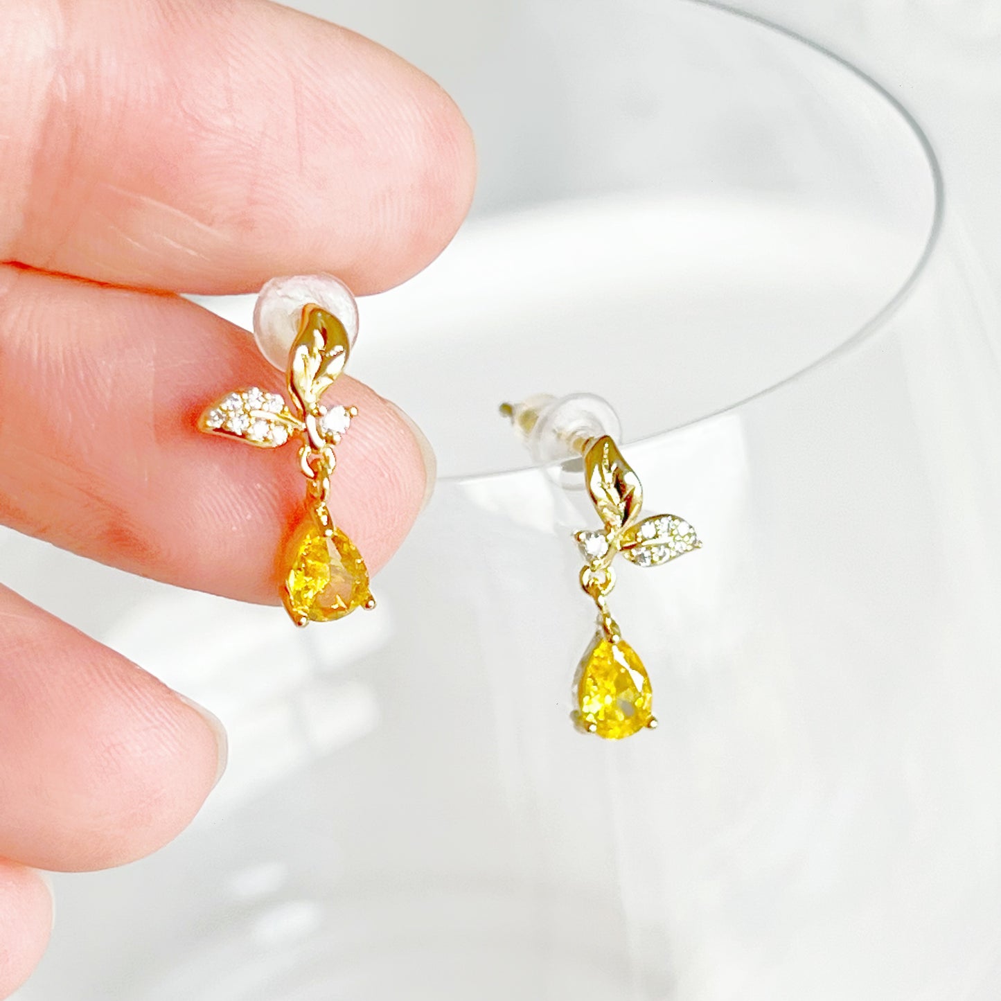 Mini Lemon and Leaves Earrings-Ninaouity