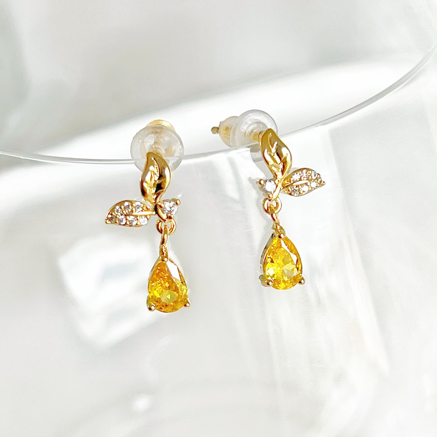Mini Lemon and Leaves Earrings-Ninaouity