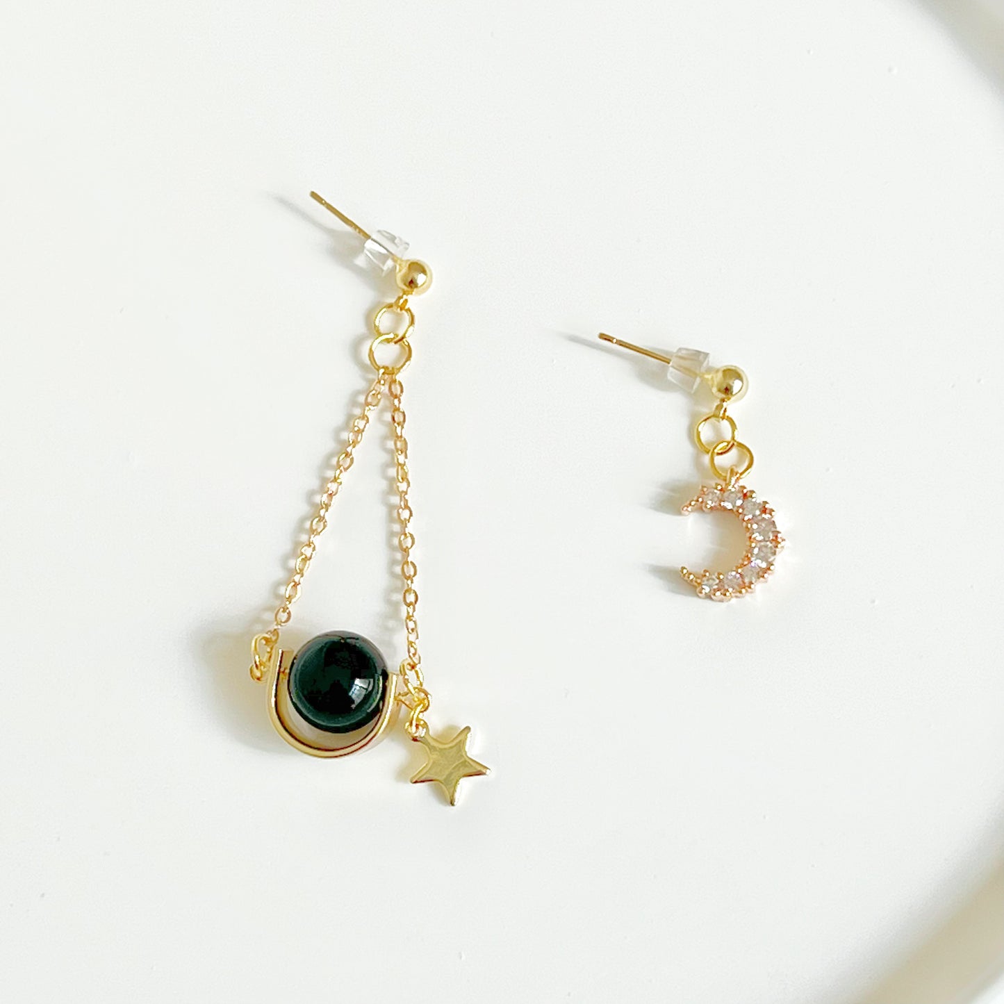 Solar System Star and Moon Mismatch Earrings-Ninaouity