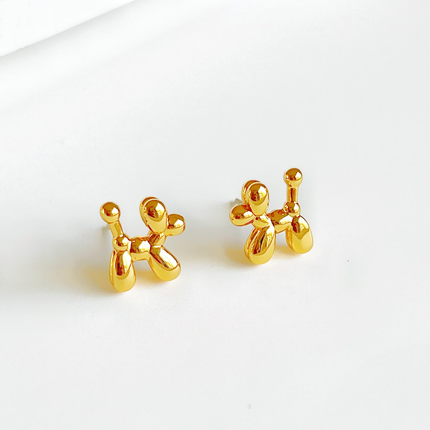 Gold Toy Poodle Dog Earrings-Ninaouity
