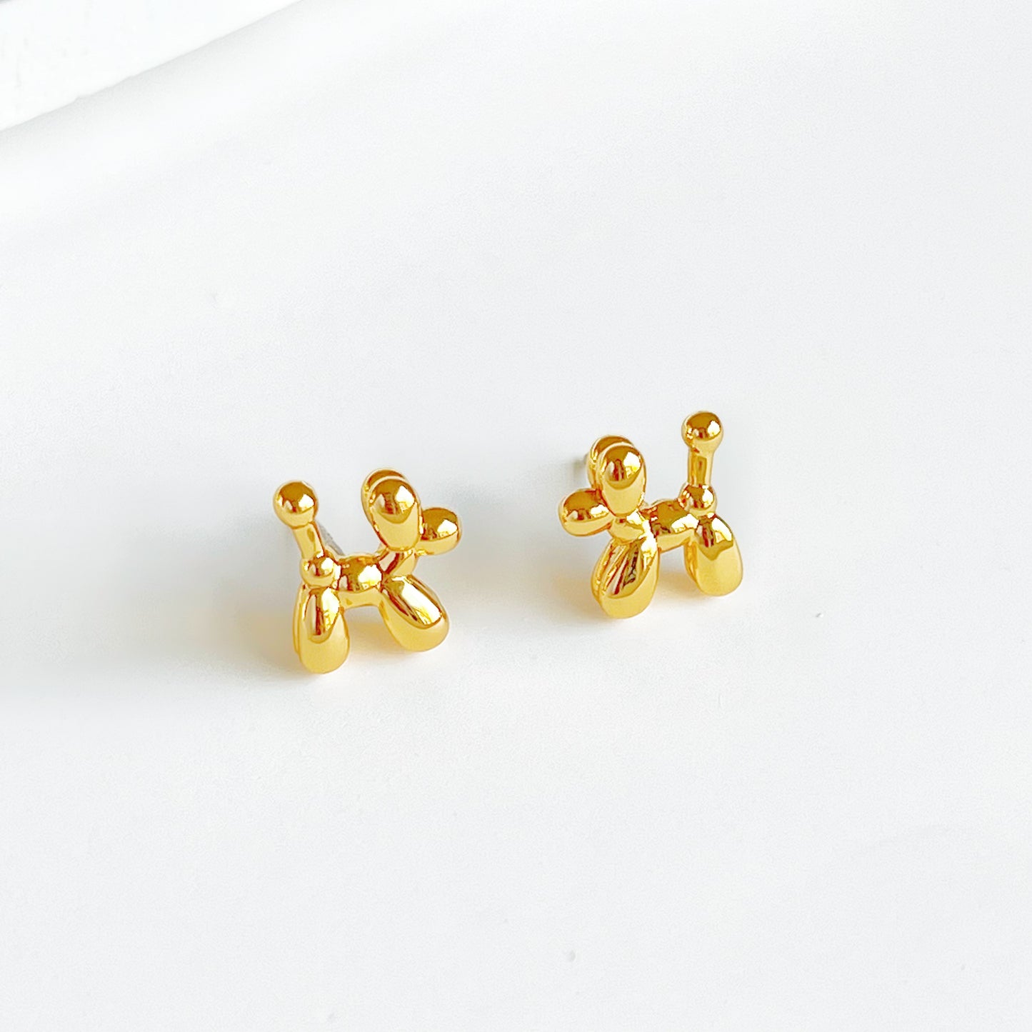 Gold Toy Poodle Dog Earrings-Ninaouity