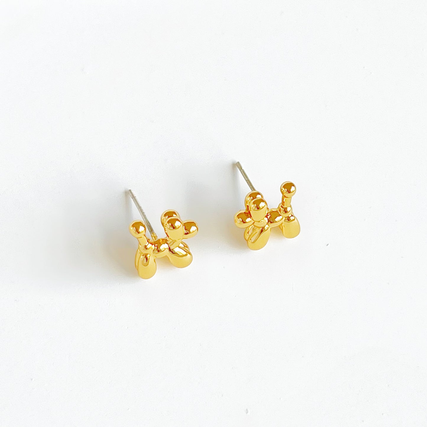 Gold Toy Poodle Dog Earrings-Ninaouity