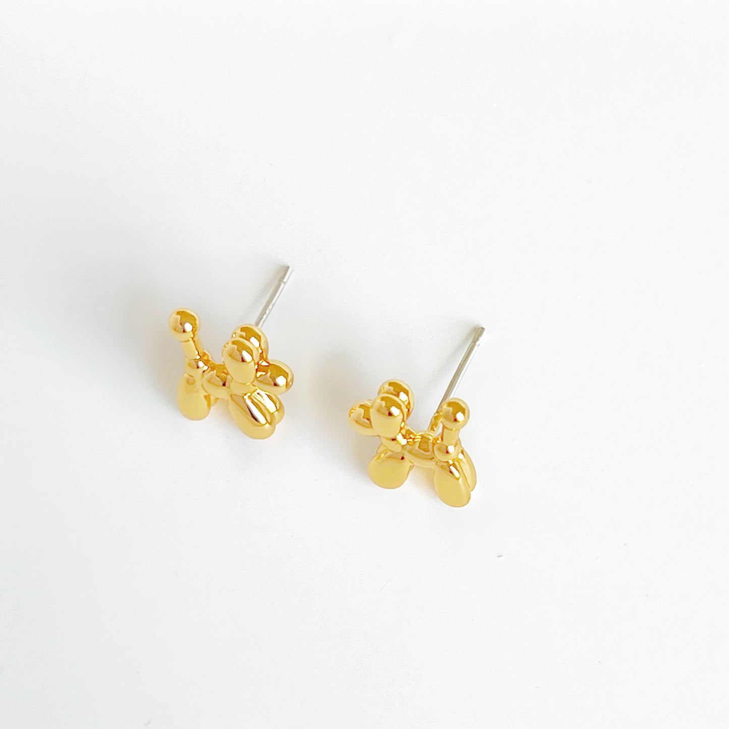 Gold Toy Poodle Dog Earrings-Ninaouity