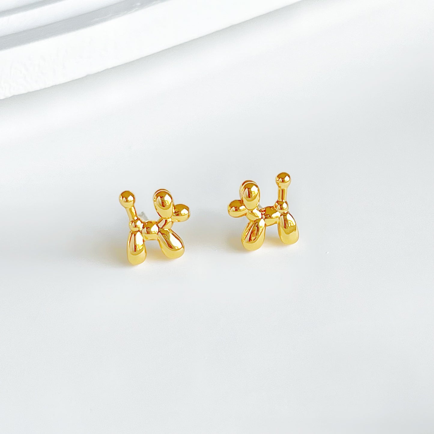 Gold Toy Poodle Dog Earrings-Ninaouity