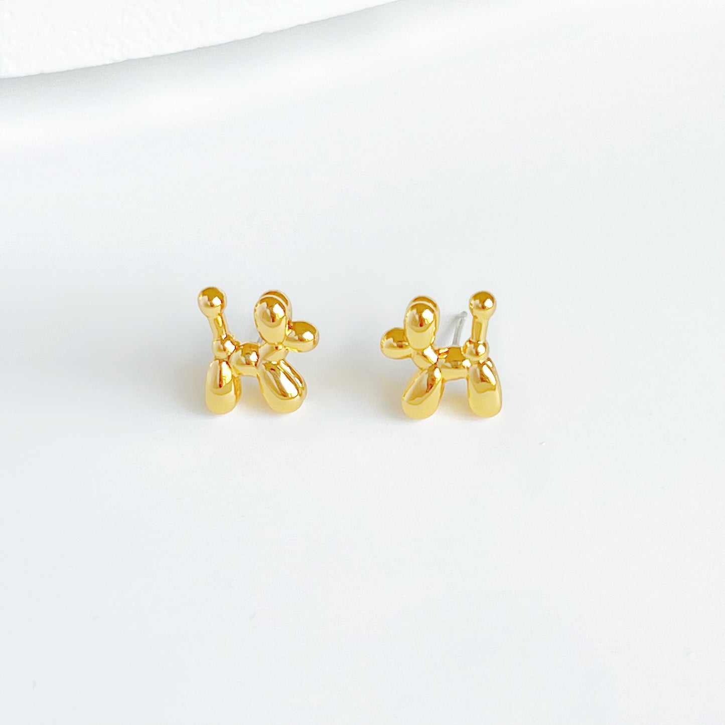 Gold Toy Poodle Dog Earrings-Ninaouity
