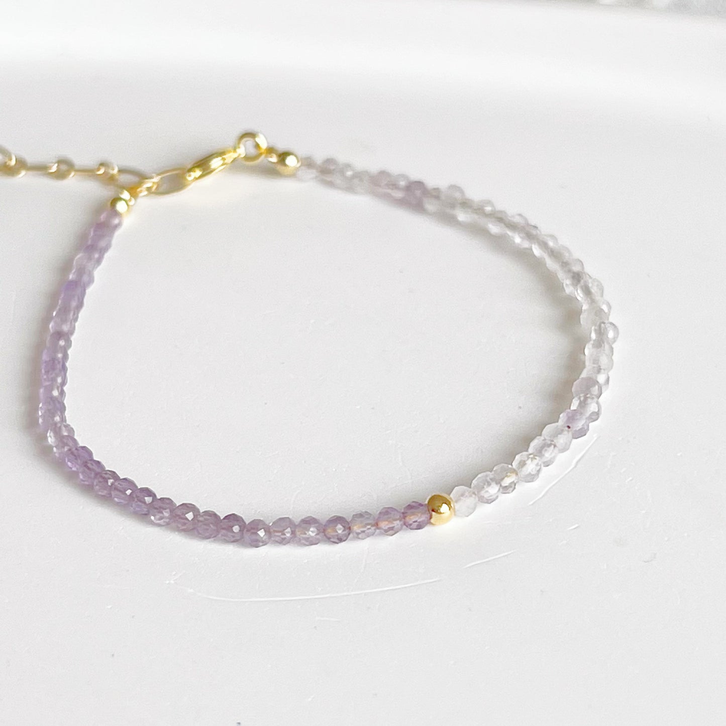Amethyst and Quartz Beaded Bracelet-Ninaouity
