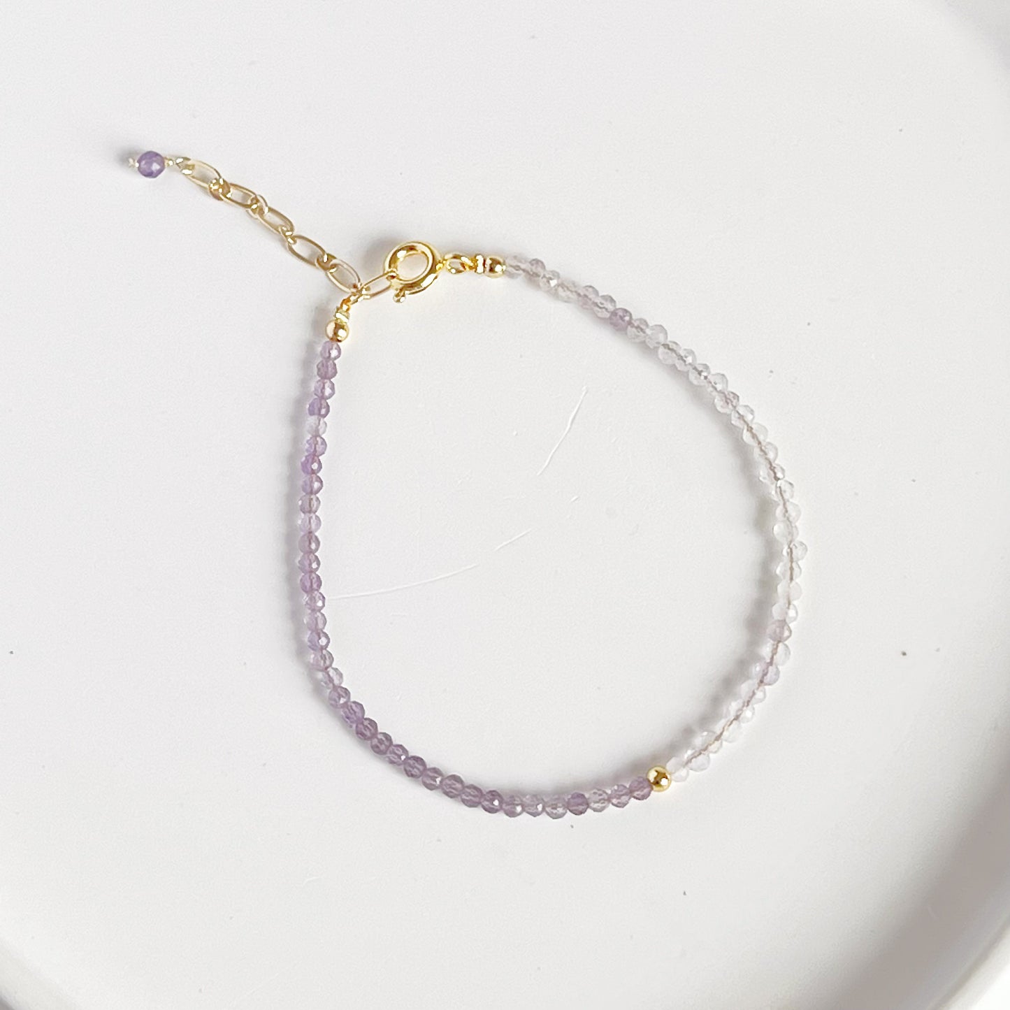 Amethyst and Quartz Beaded Bracelet-Ninaouity