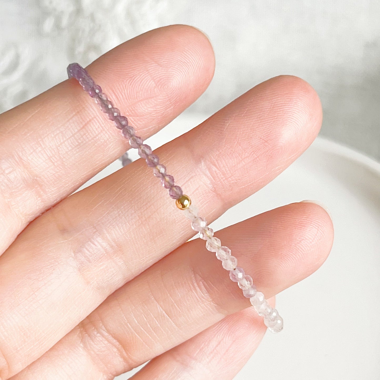 Amethyst and Quartz Beaded Bracelet-Ninaouity