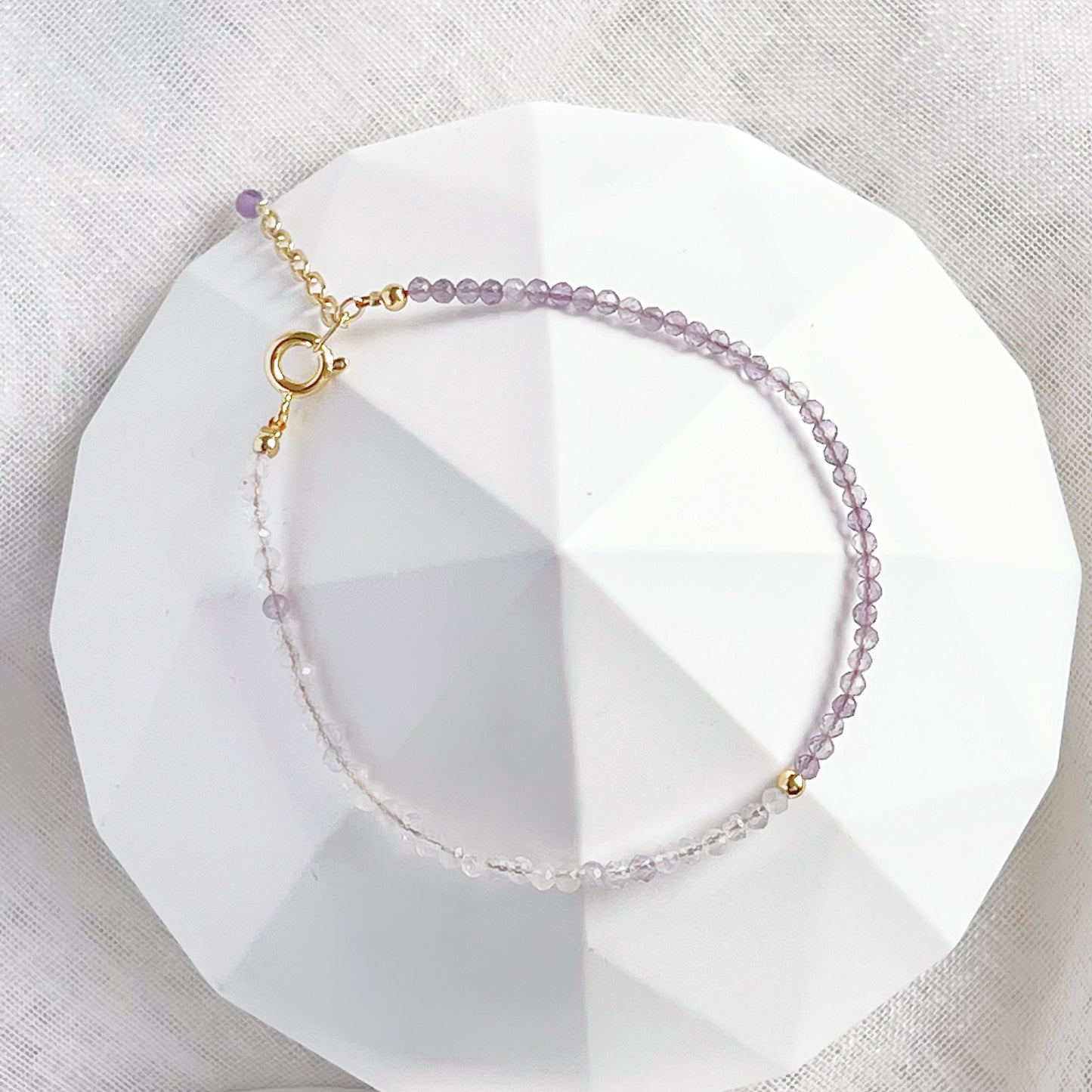 Amethyst and Quartz Beaded Bracelet-Ninaouity