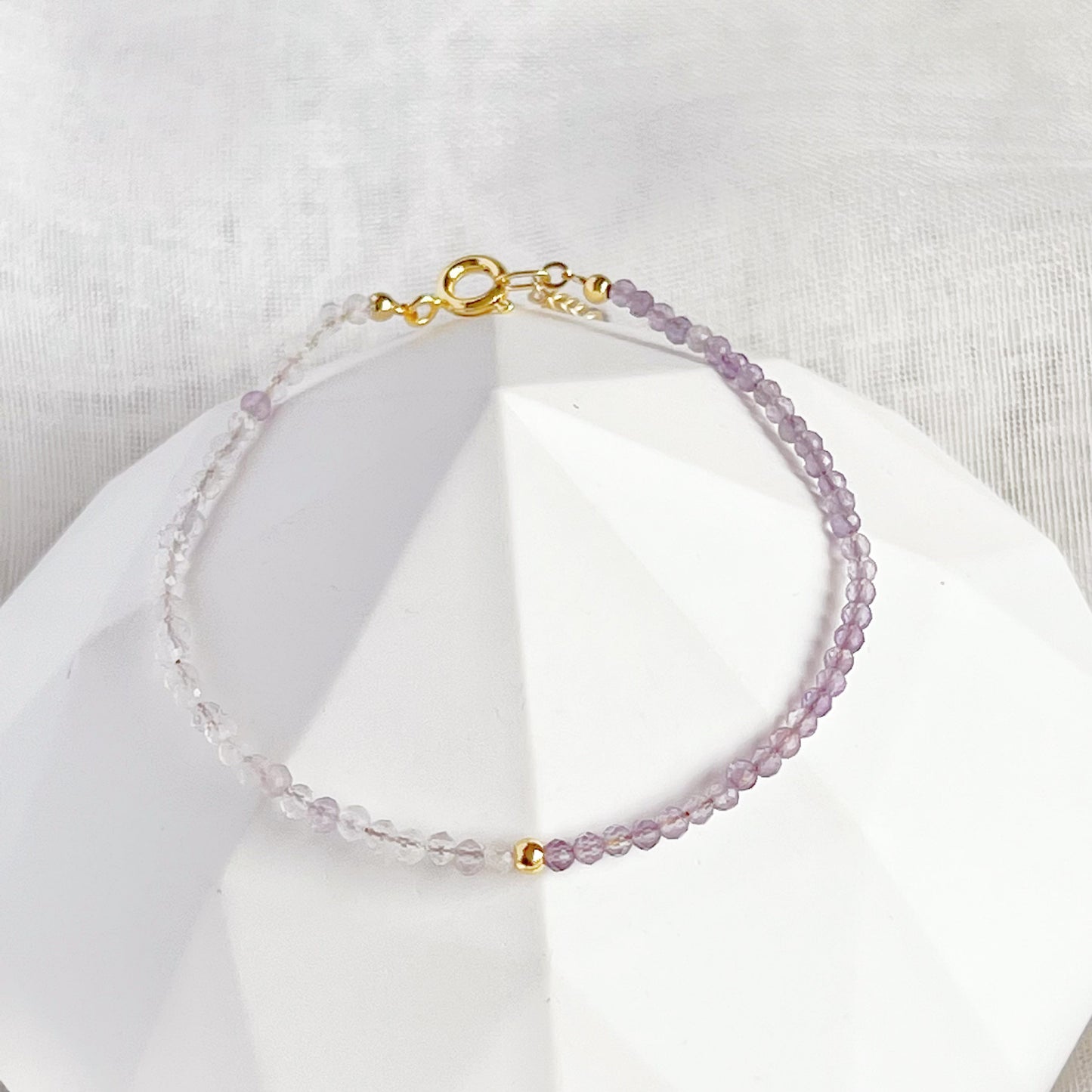 Amethyst and Quartz Beaded Bracelet-Ninaouity