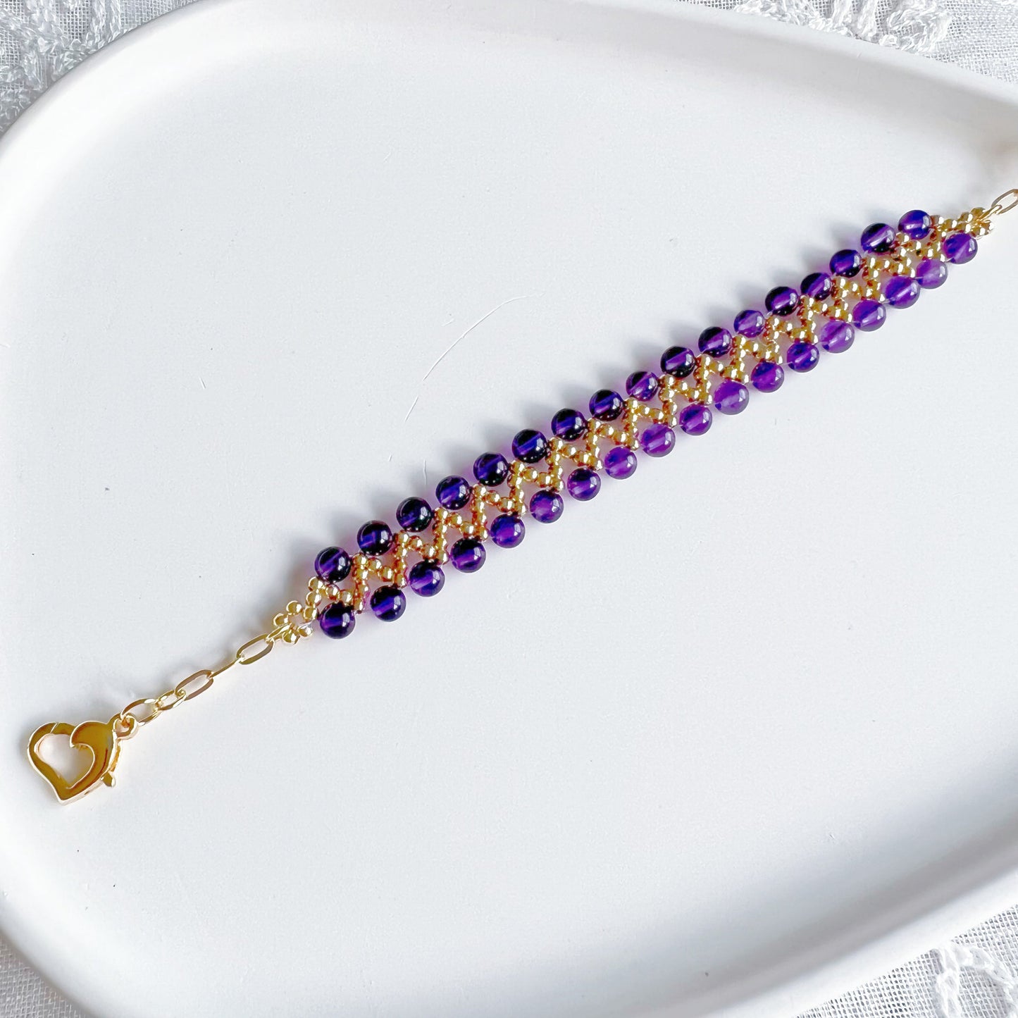 Amethyst Sea Wave Beaded Bracelet-Ninaouity