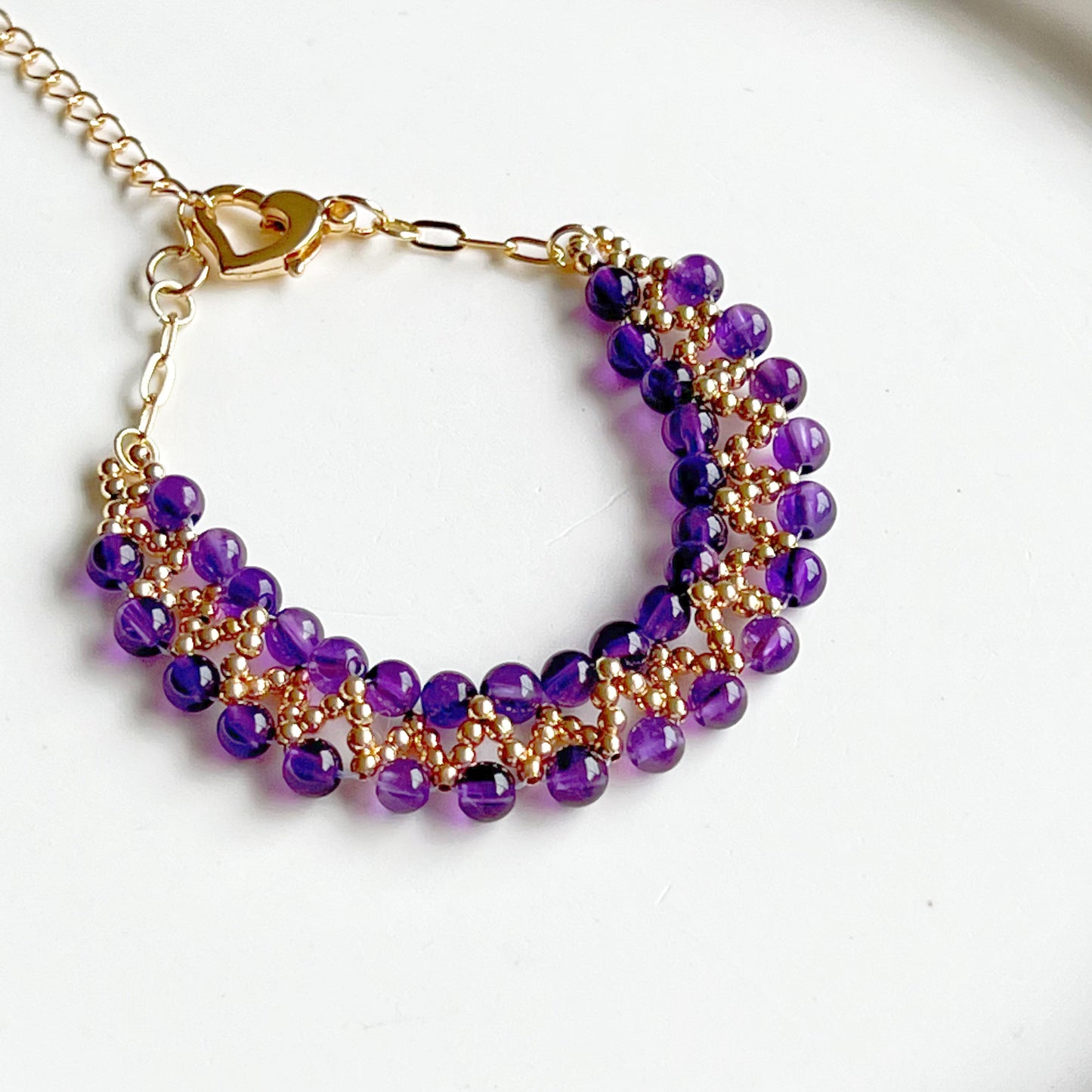 Amethyst Sea Wave Beaded Bracelet-Ninaouity