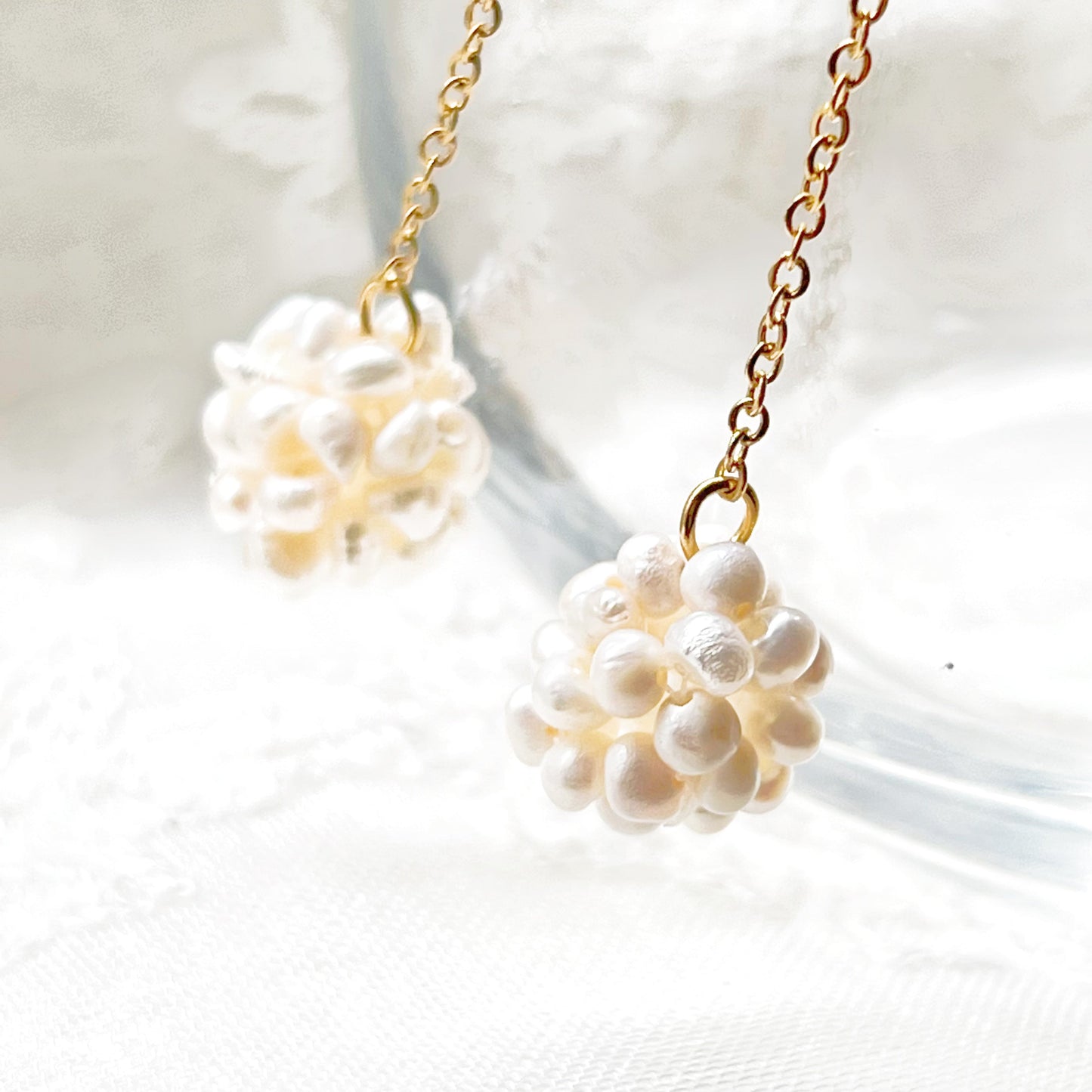 Baroque Pearl Long Drop Earrings-Ninaouity