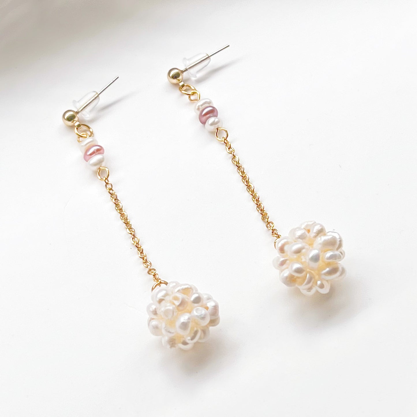 Baroque Pearl Long Drop Earrings-Ninaouity