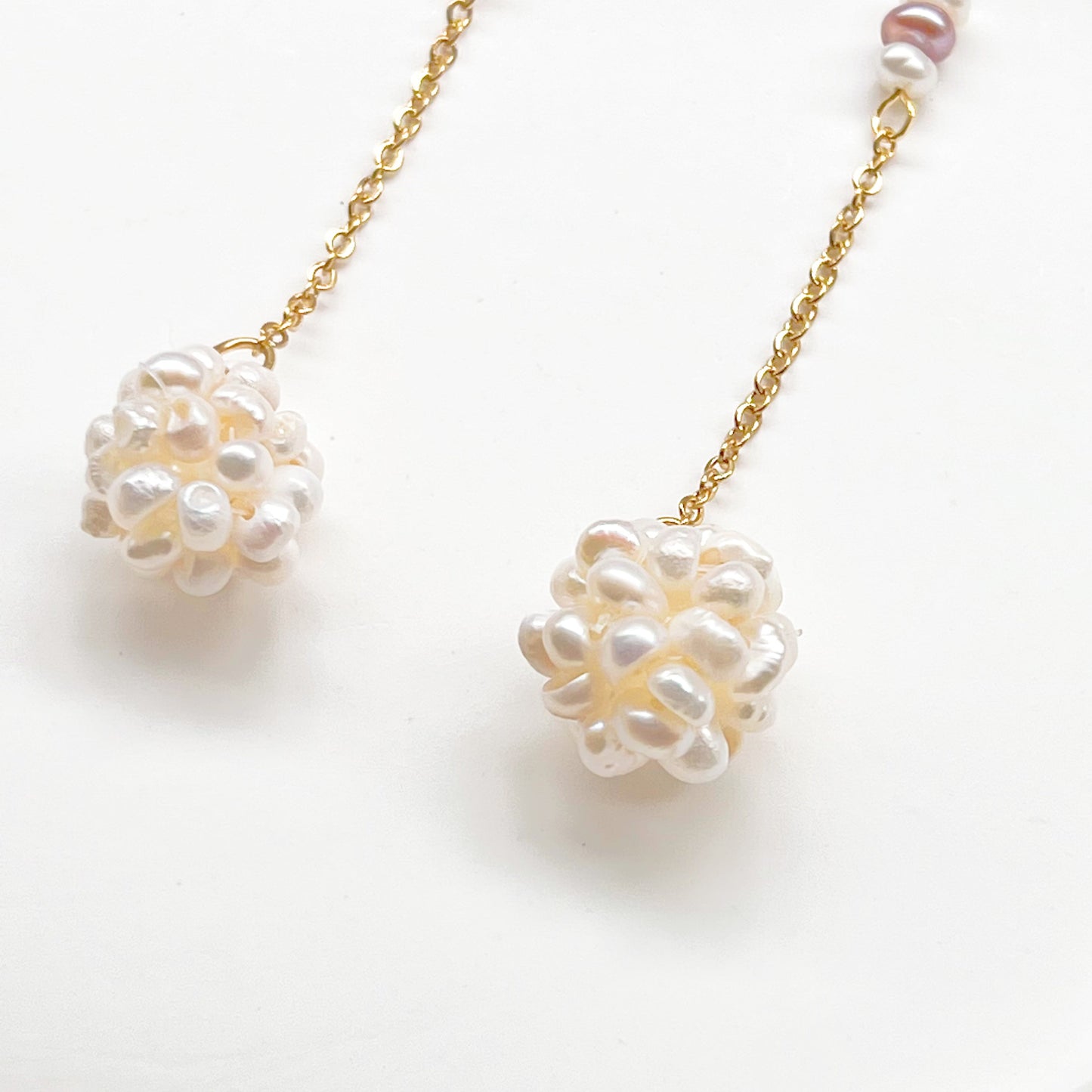 Baroque Pearl Long Drop Earrings-Ninaouity