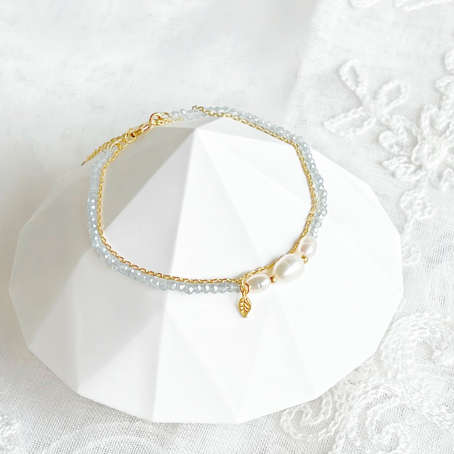 Baroque Pearls and Blue Beads Bracelet-Ninaouity