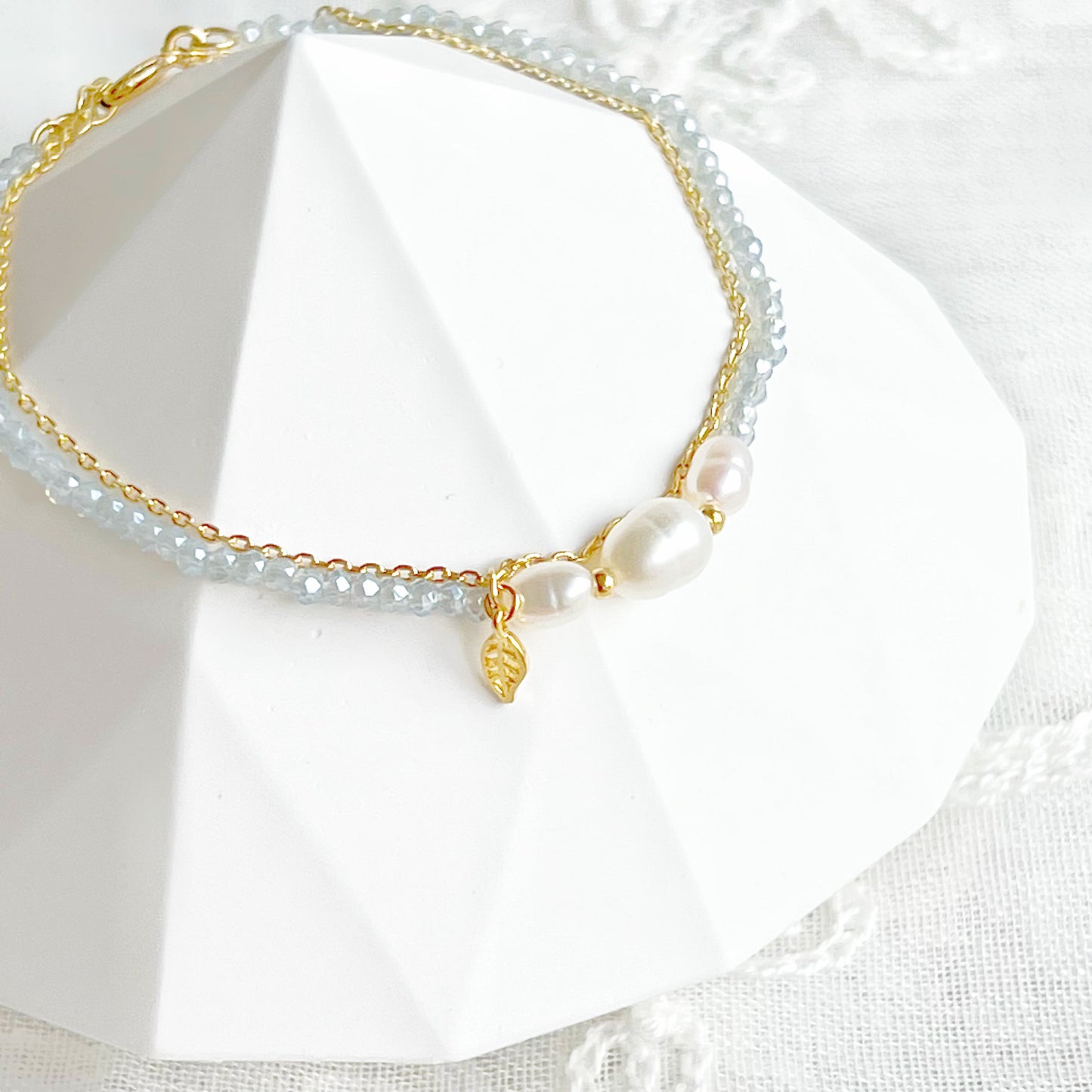 Baroque Pearls and Blue Beads Bracelet-Ninaouity