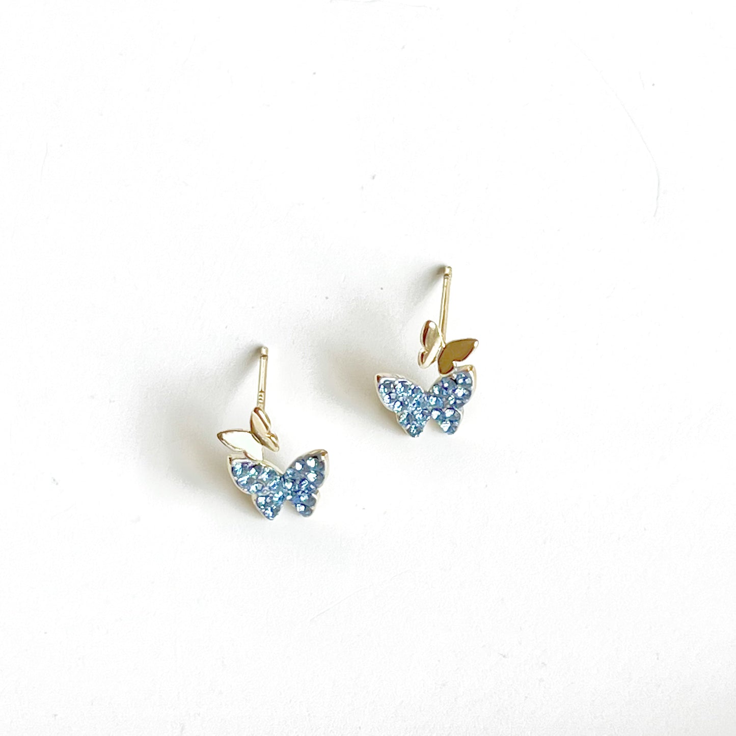 Blue Crystal Butterflies Earrings-Ninaouity