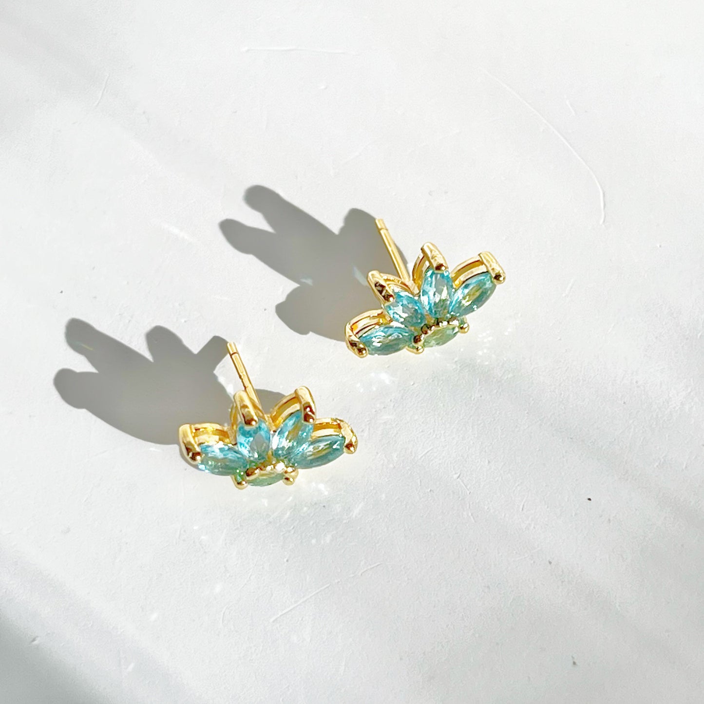 Blue Marquise Zircon Stud Earrings-Ninaouity