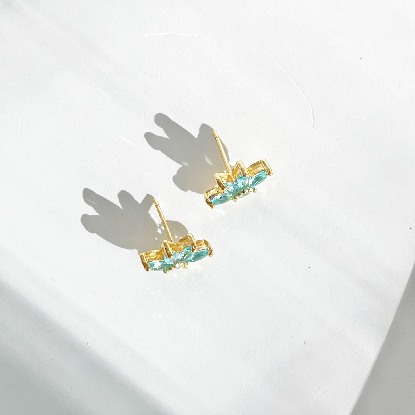 Blue Marquise Zircon Stud Earrings-Ninaouity