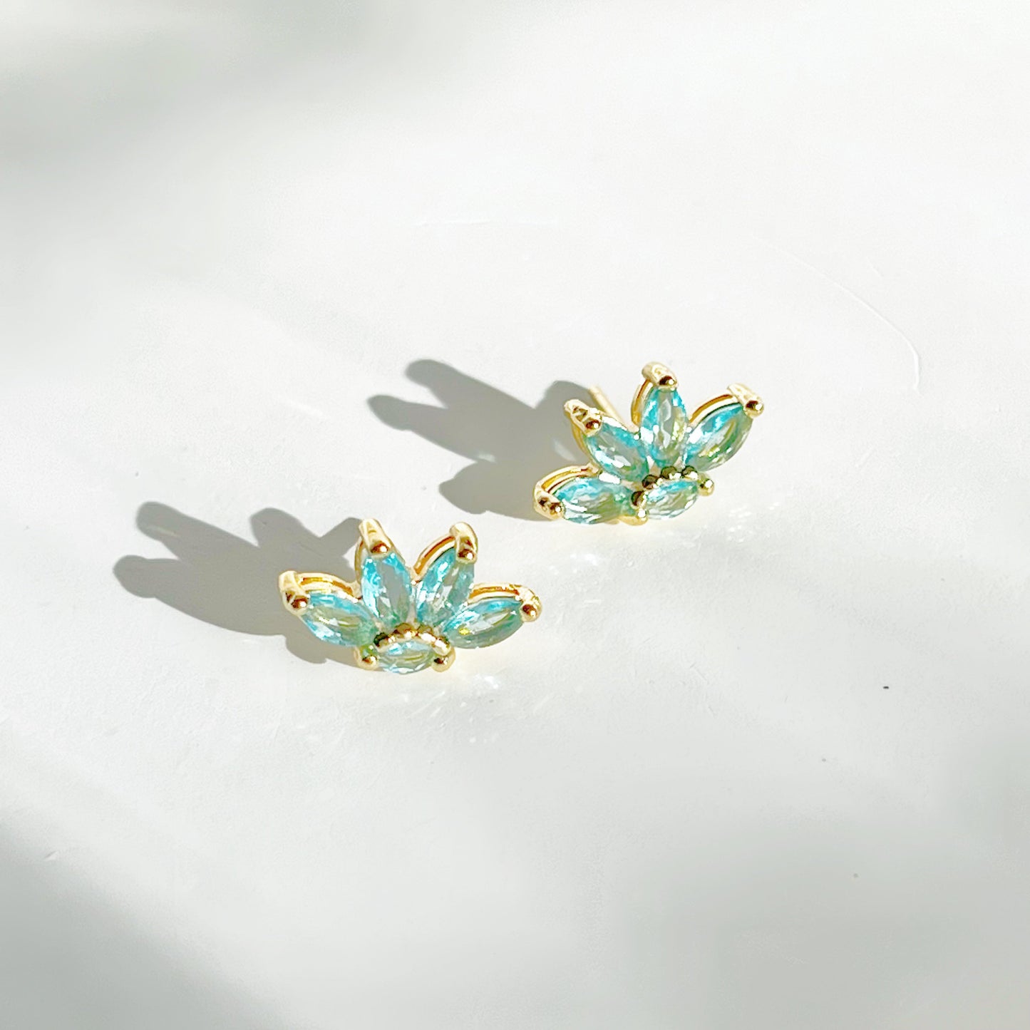Blue Marquise Zircon Stud Earrings-Ninaouity