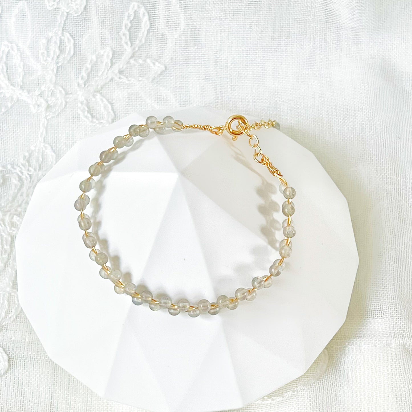 Blue Moonstone Stacking Bracelet-Ninaouity