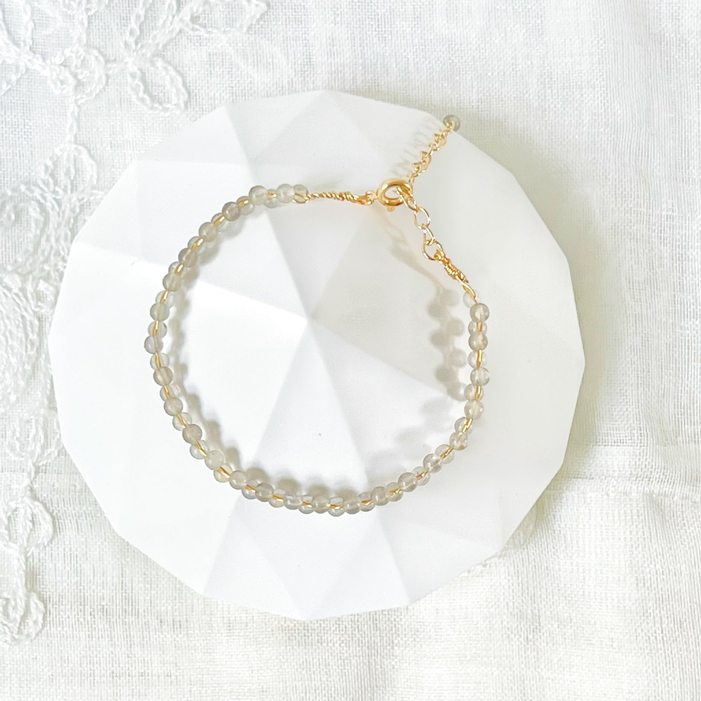 Blue Moonstone Stacking Bracelet-Ninaouity