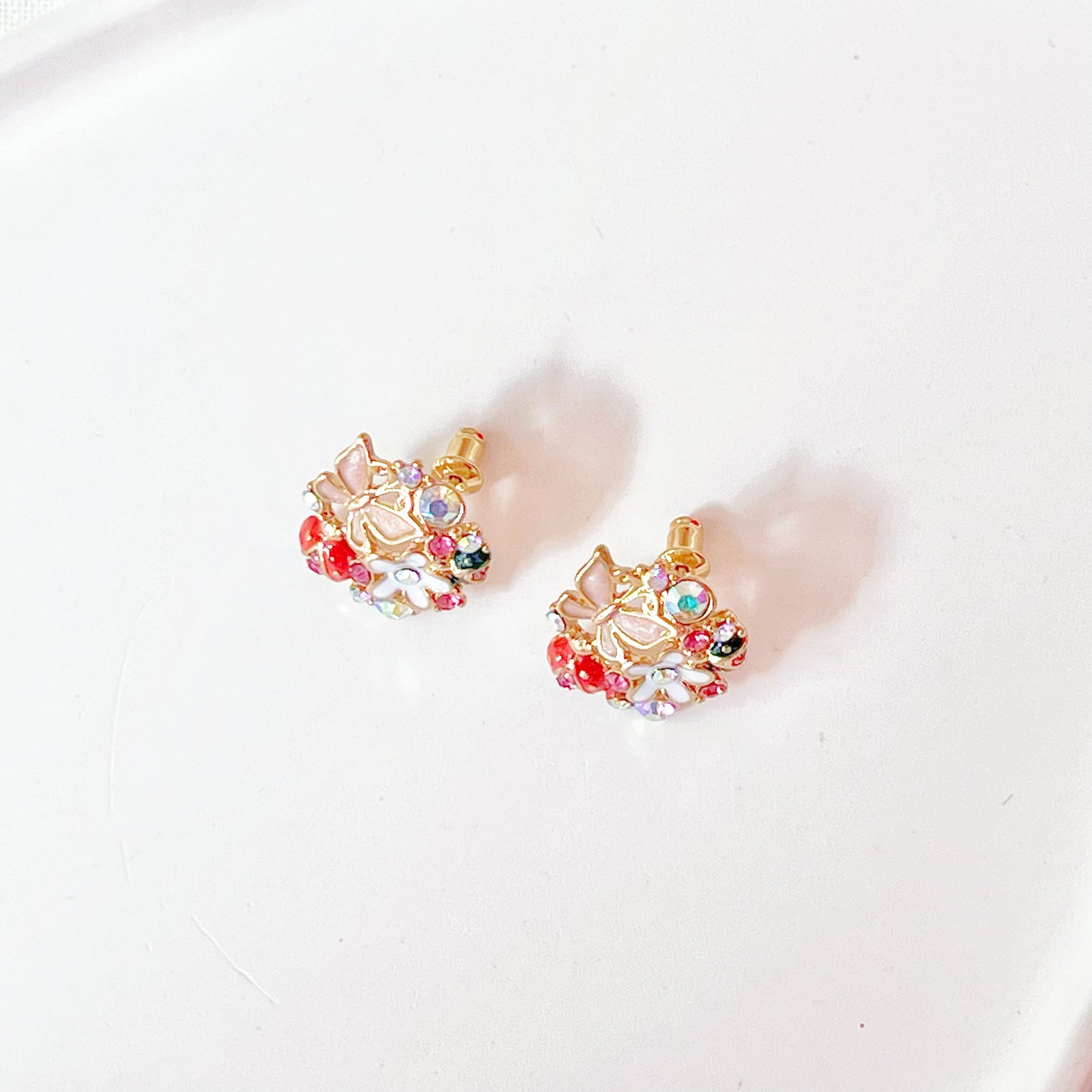 Butterfly and Ladybird on Flowers Earrings-Ninaouity