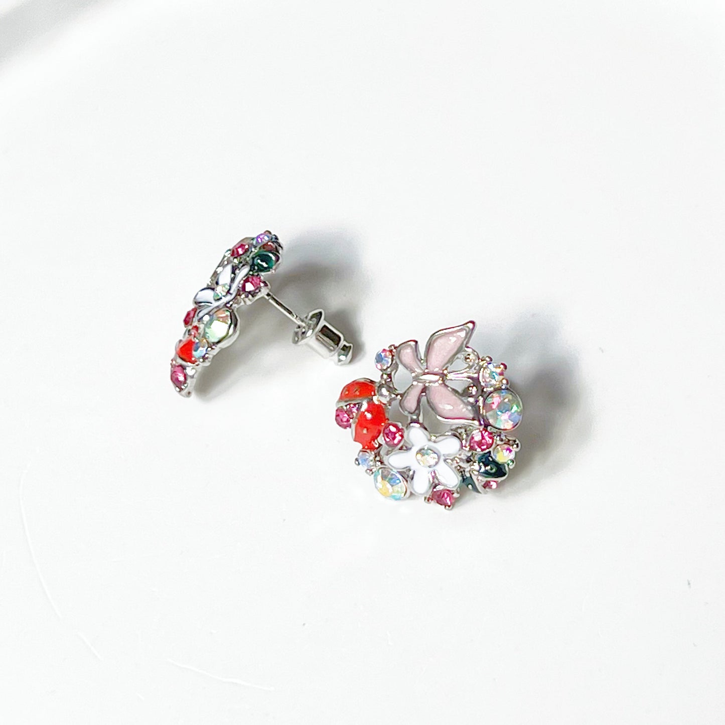 Butterfly and Ladybird on Flowers Earrings-Ninaouity