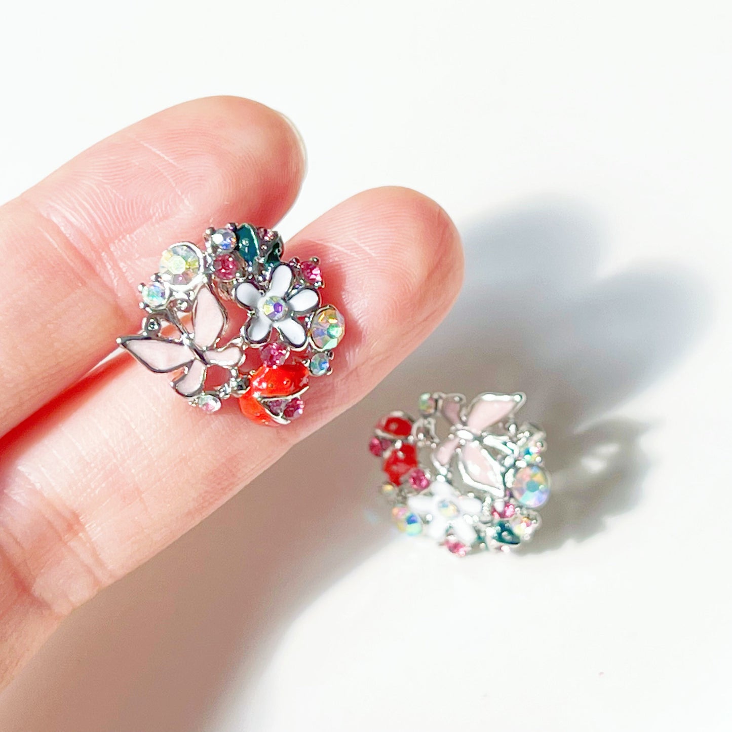 Butterfly and Ladybird on Flowers Earrings-Ninaouity