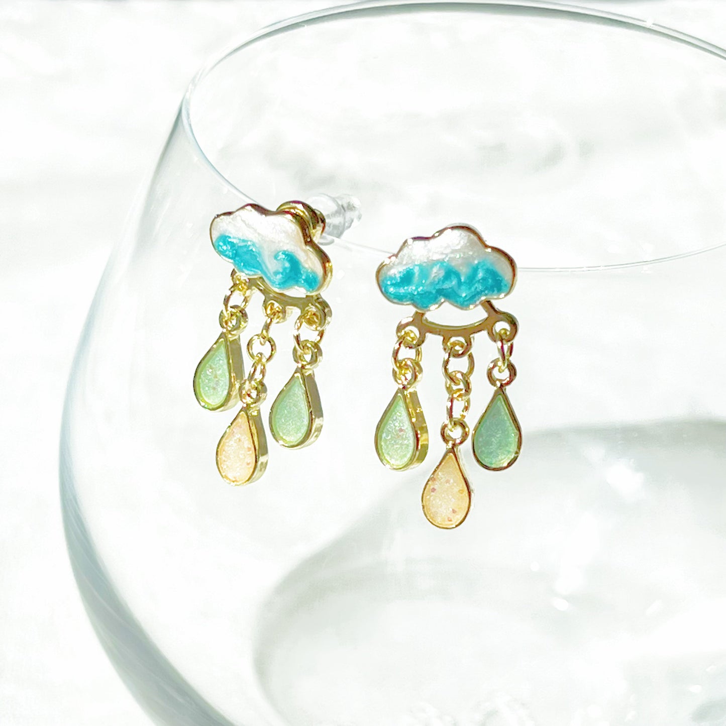 Drizzle Rain Cloud Earrings-Ninaouity