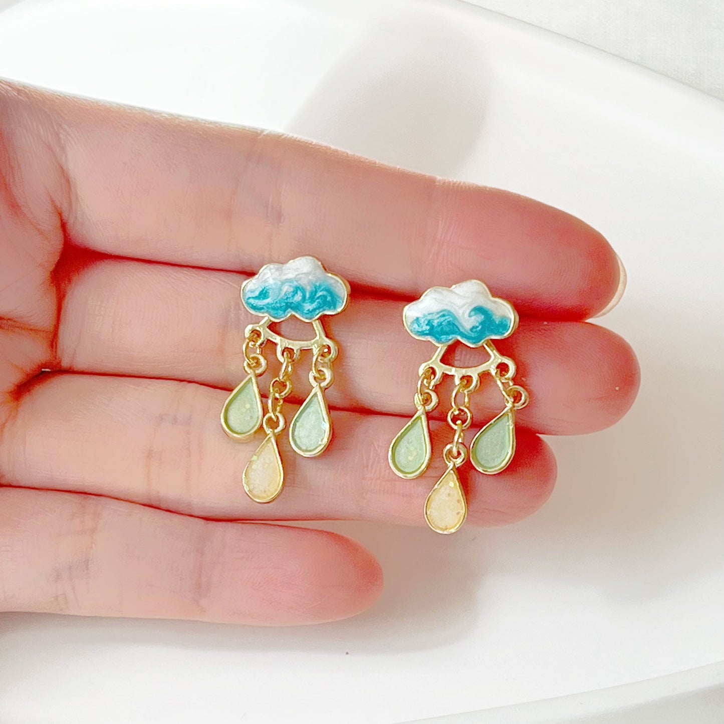 Drizzle Rain Cloud Earrings-Ninaouity